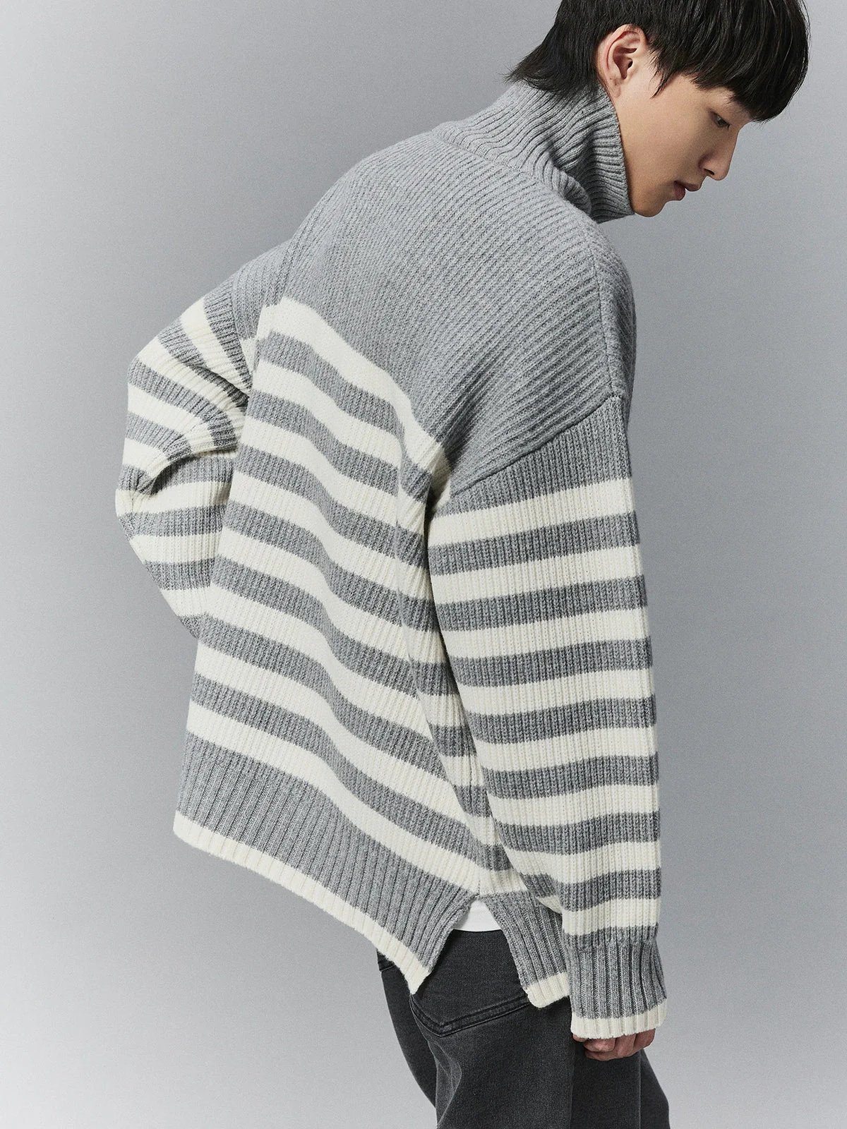 Striped Turtleneck Sweater - Image 4