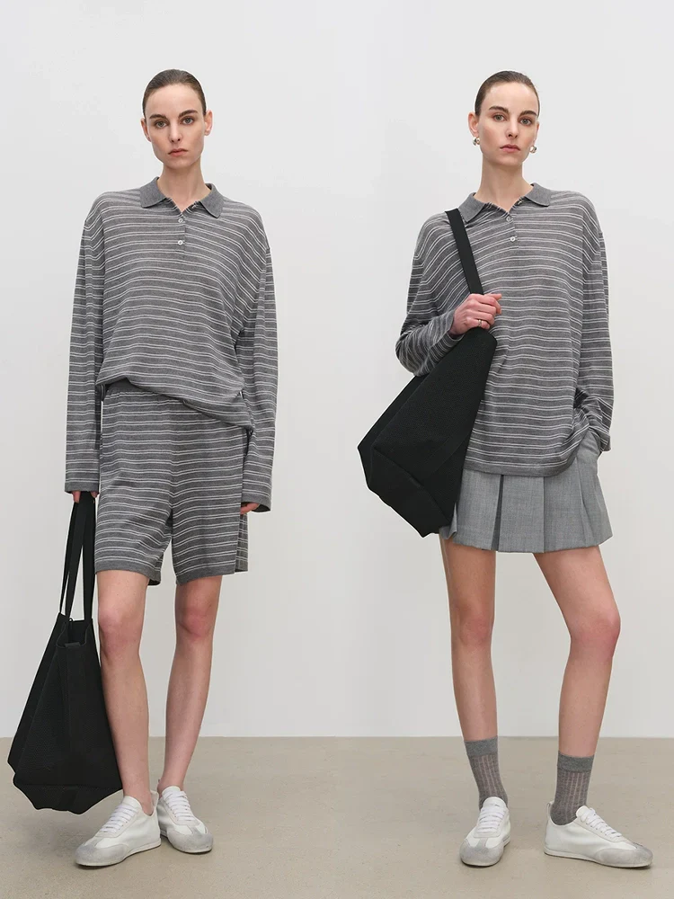Striped Ultra-Fine Wool Loungewear Set
