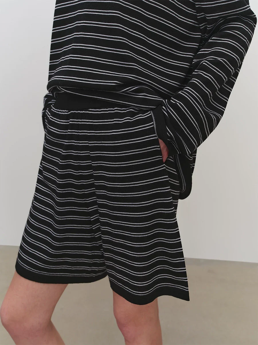 Striped Ultra-Fine Wool Loungewear Set - Image 4