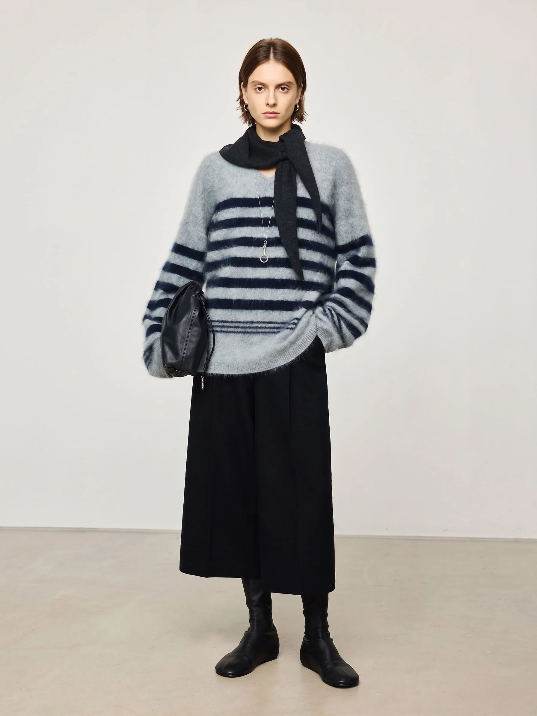 Striped V-Neck Sweater - Image 2
