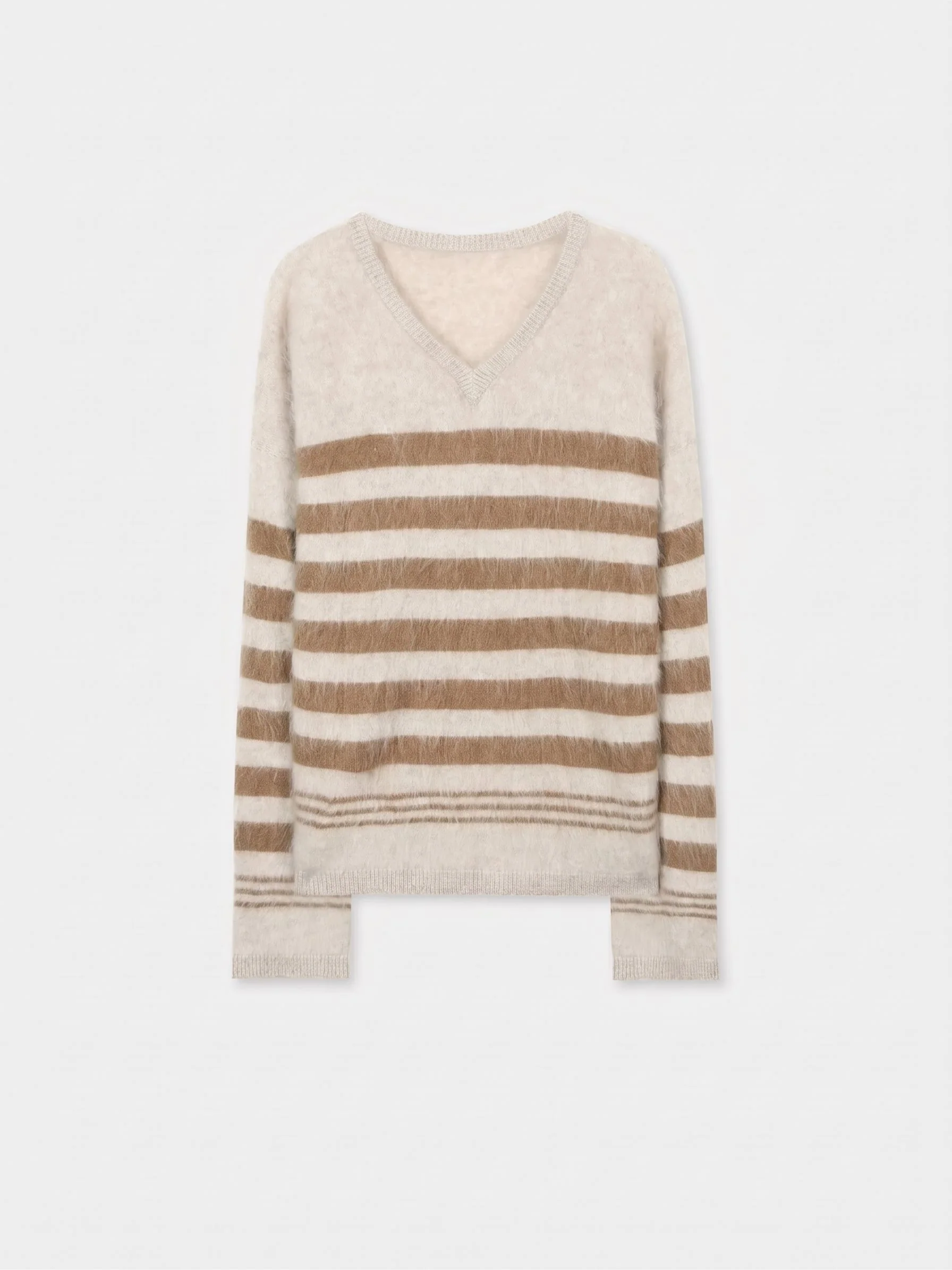 Striped V-Neck Sweater - Image 8