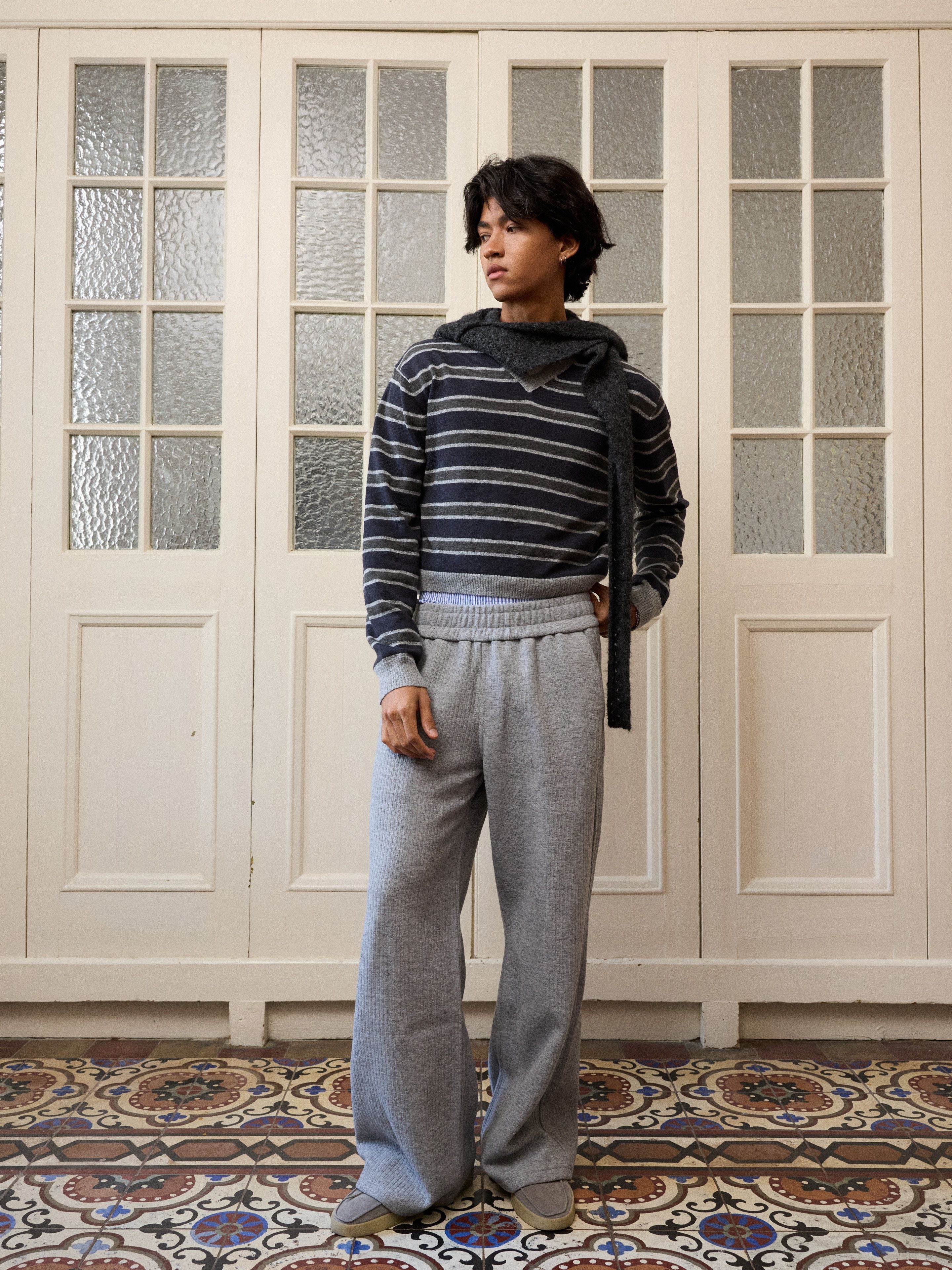 Striped V-Neck Sweater - Image 2