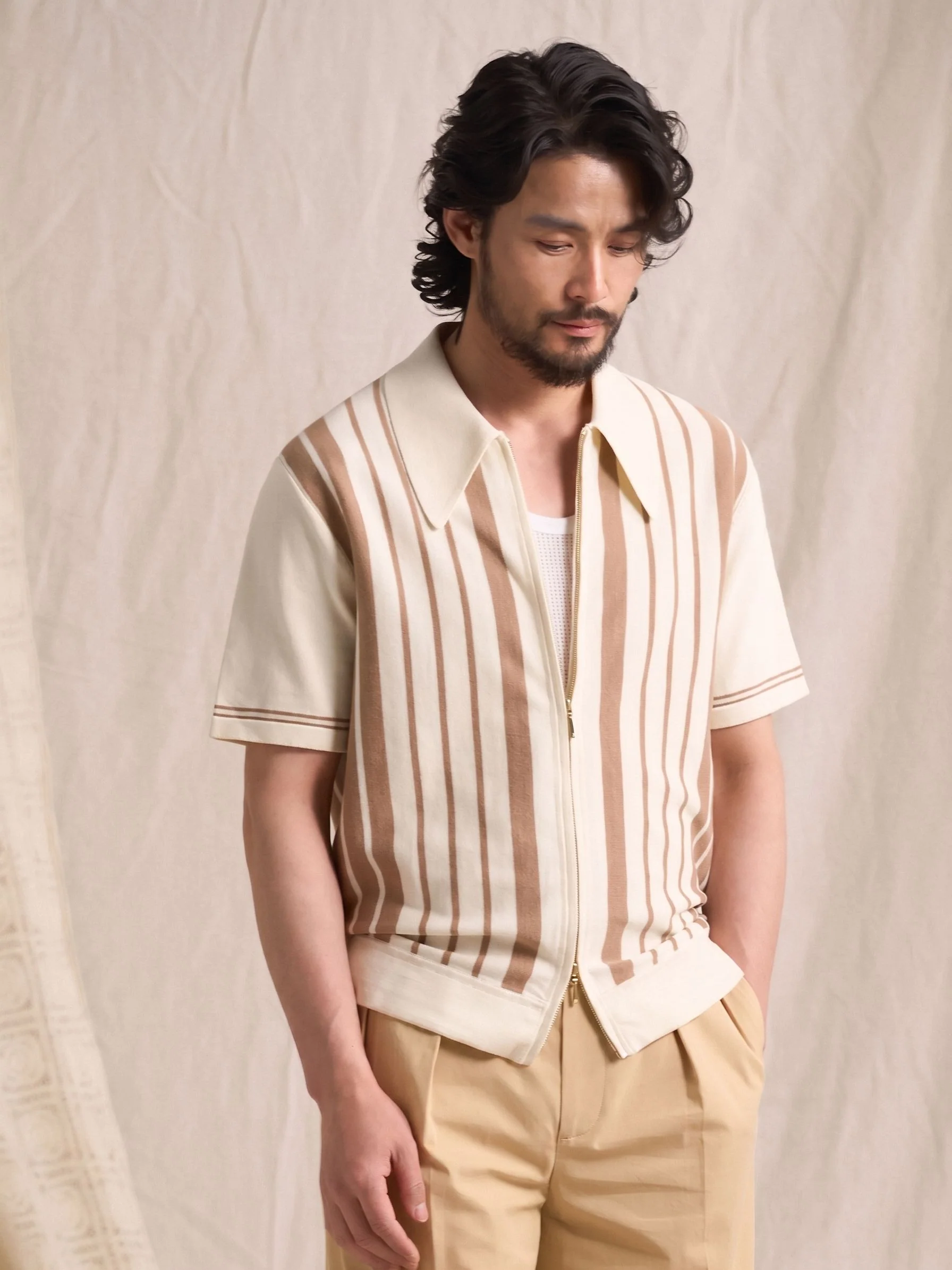 Striped Zip Polo - Image 2