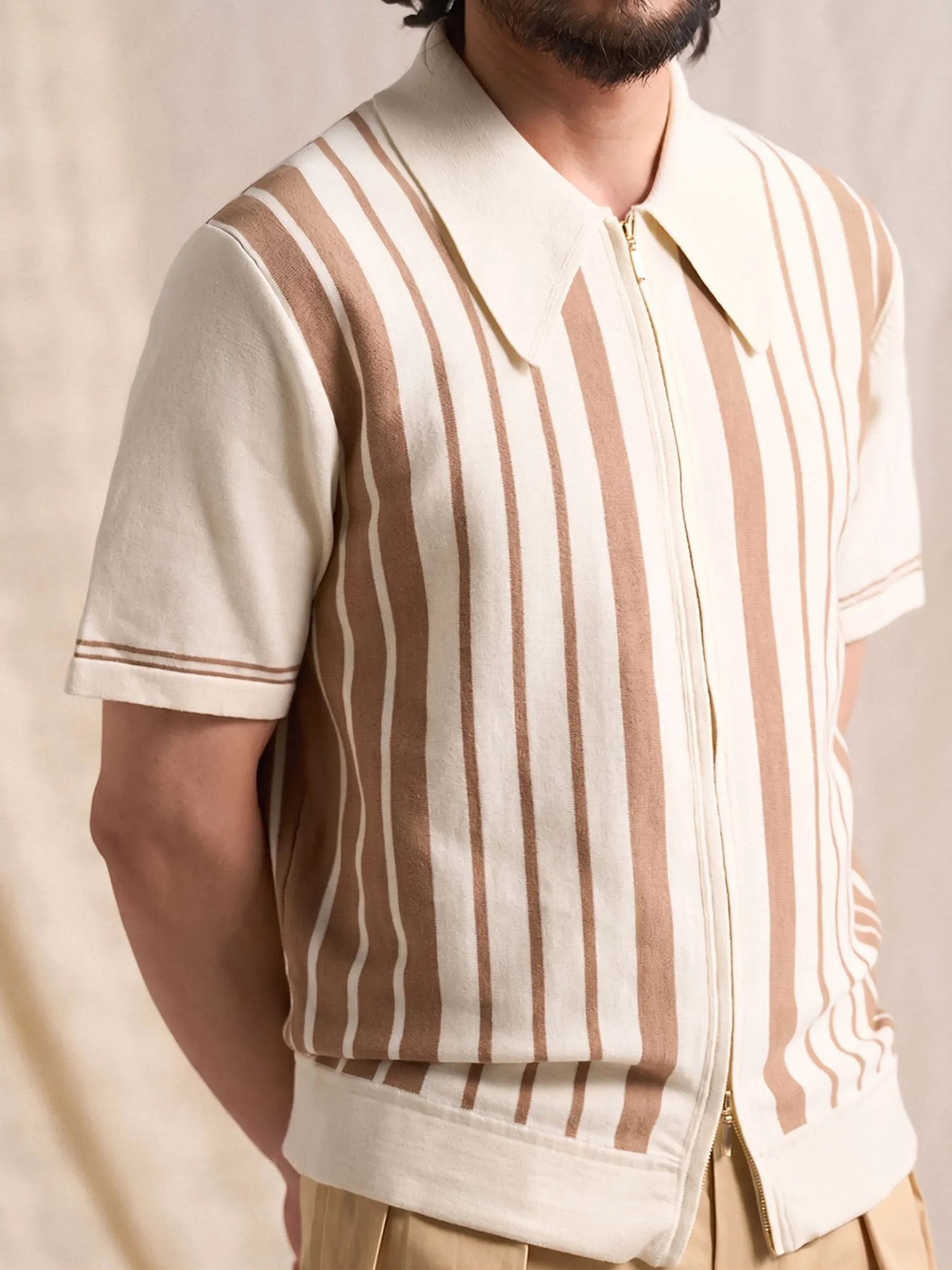 Striped Zip Polo - Image 3