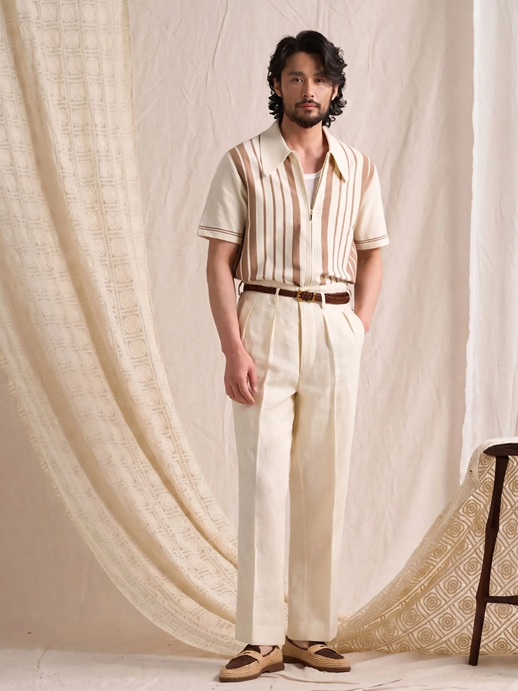 Striped Zip Polo - Image 5