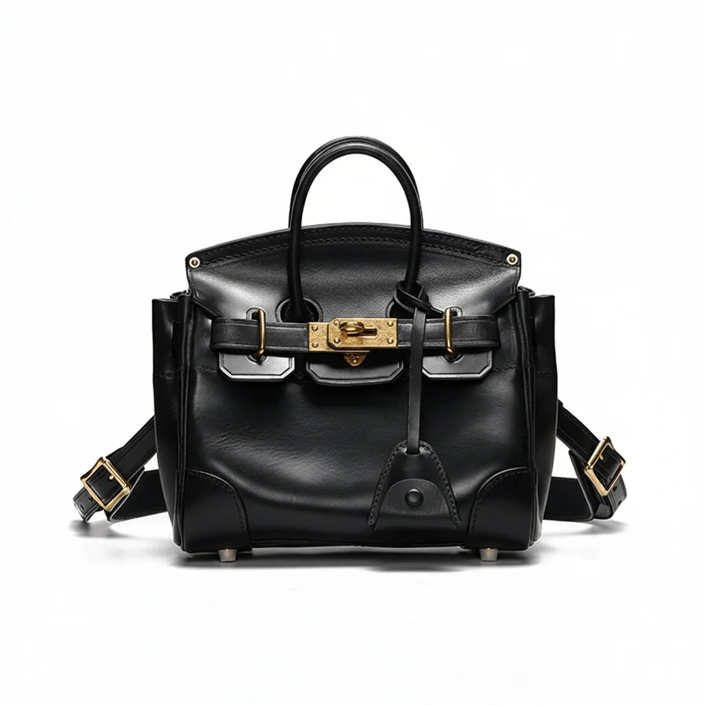 Structured Italian Leather Top-Handle Bag - Image 10