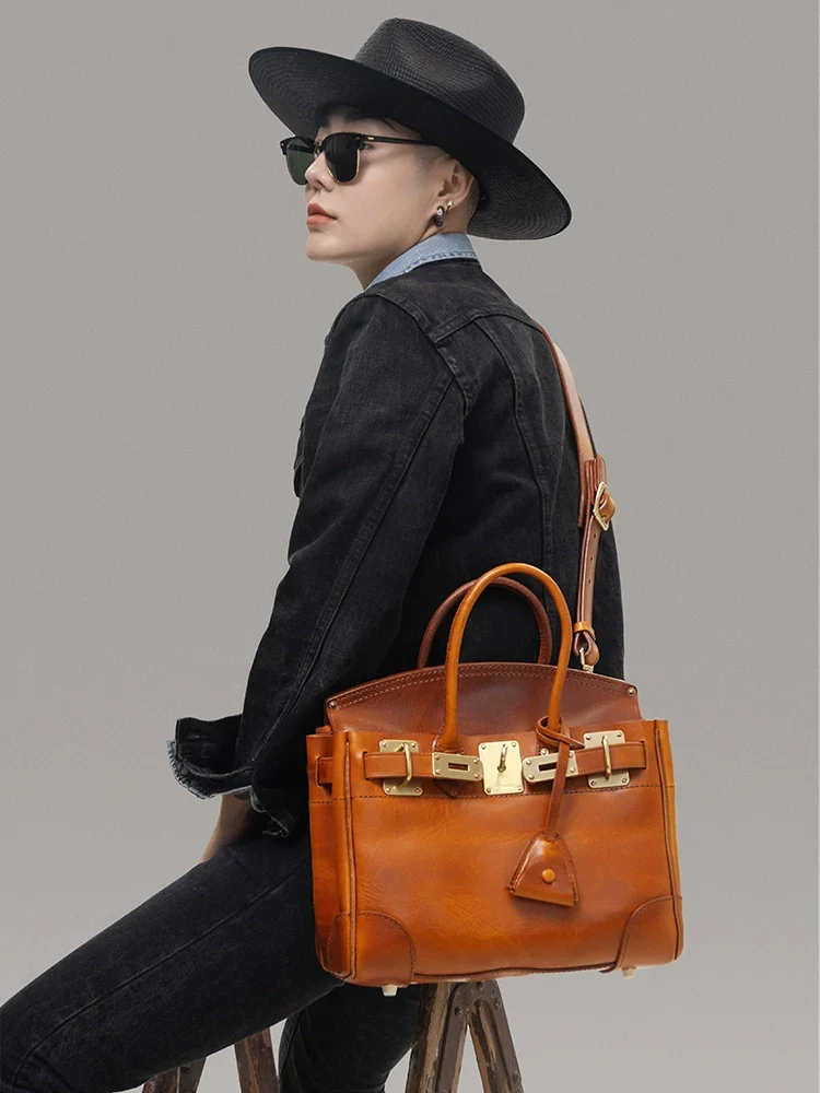 Structured Italian Leather Top-Handle Bag - Image 3