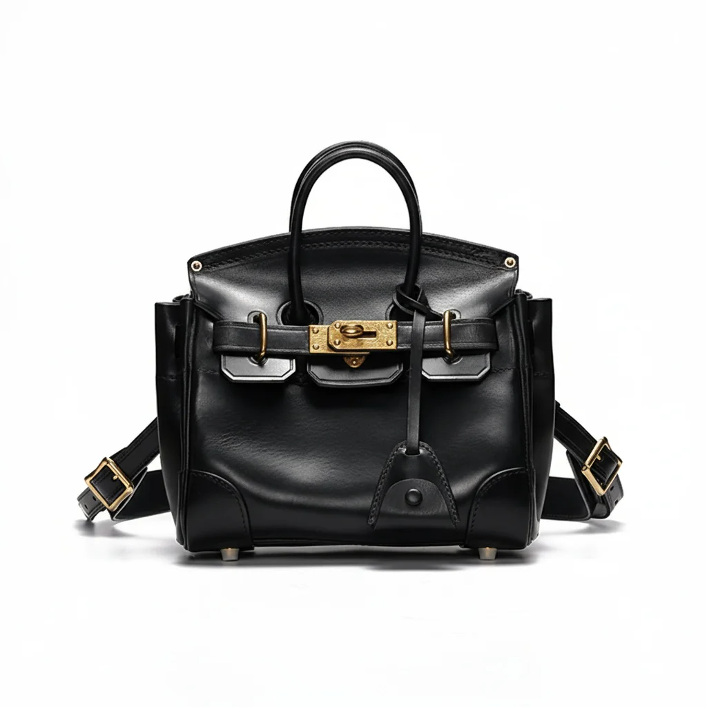 Structured Italian Leather Top-Handle Bag - Image 9
