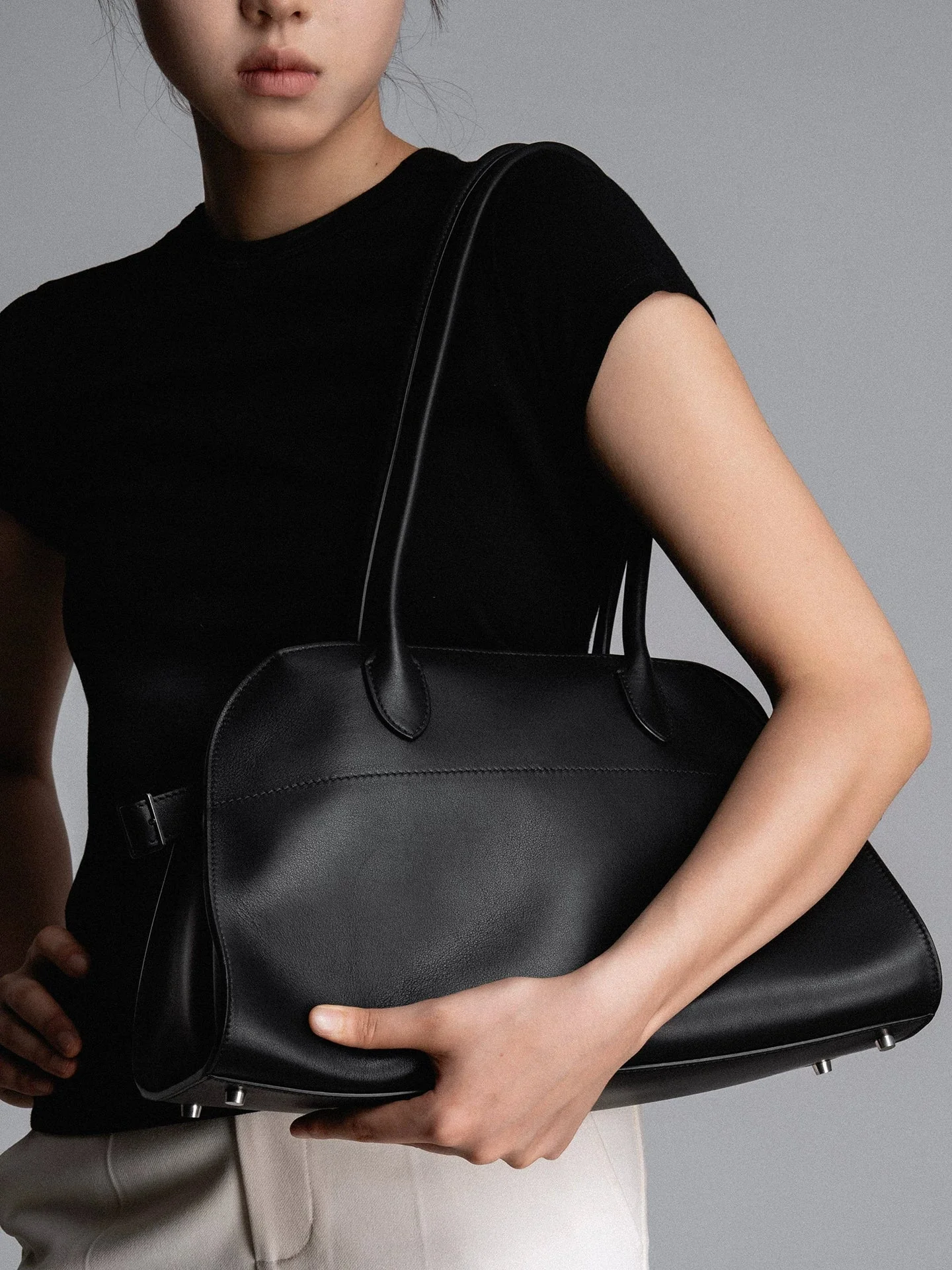 Structured Leather Tote - Image 2