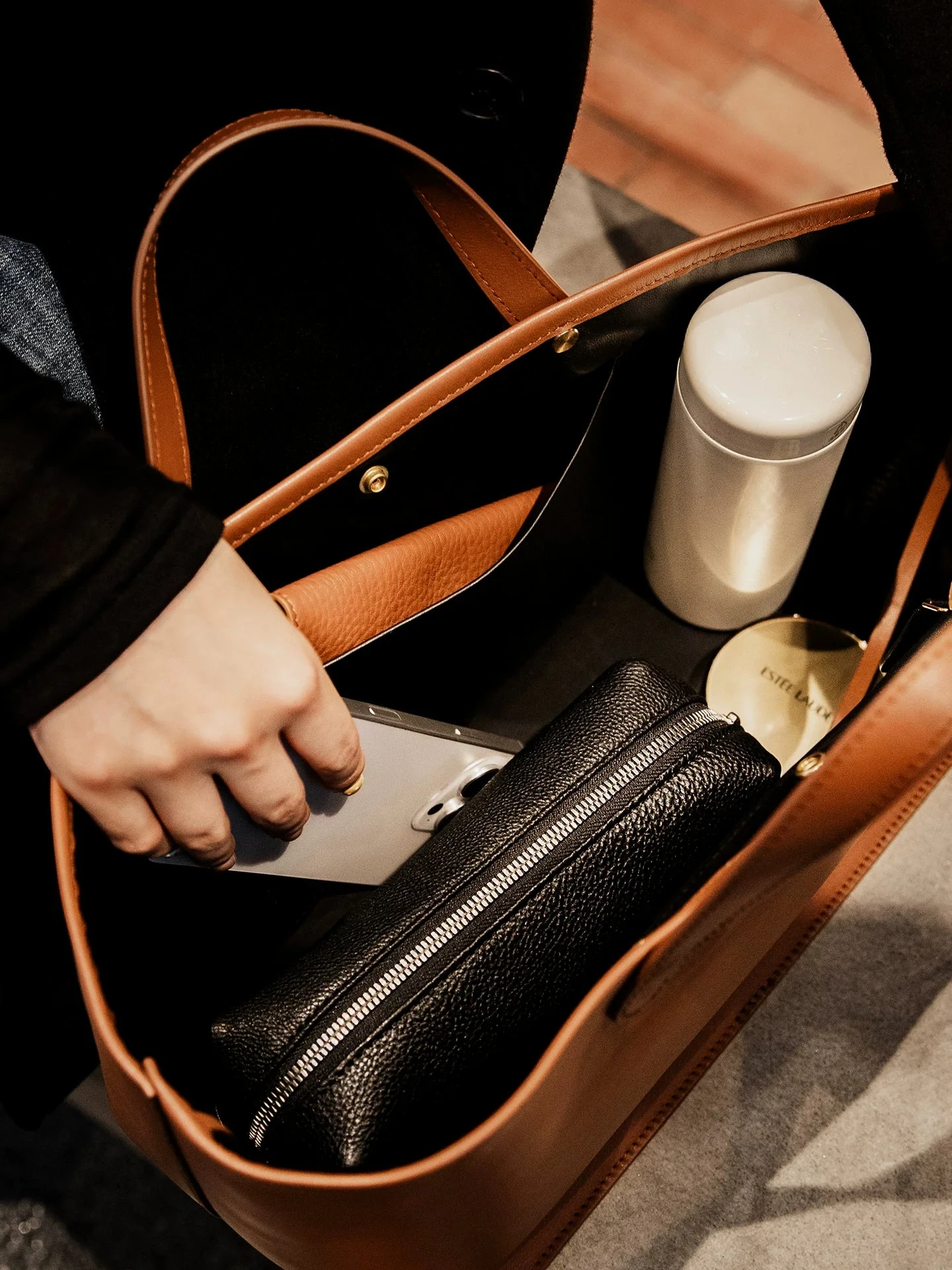 Structured Leather Tote - Image 4