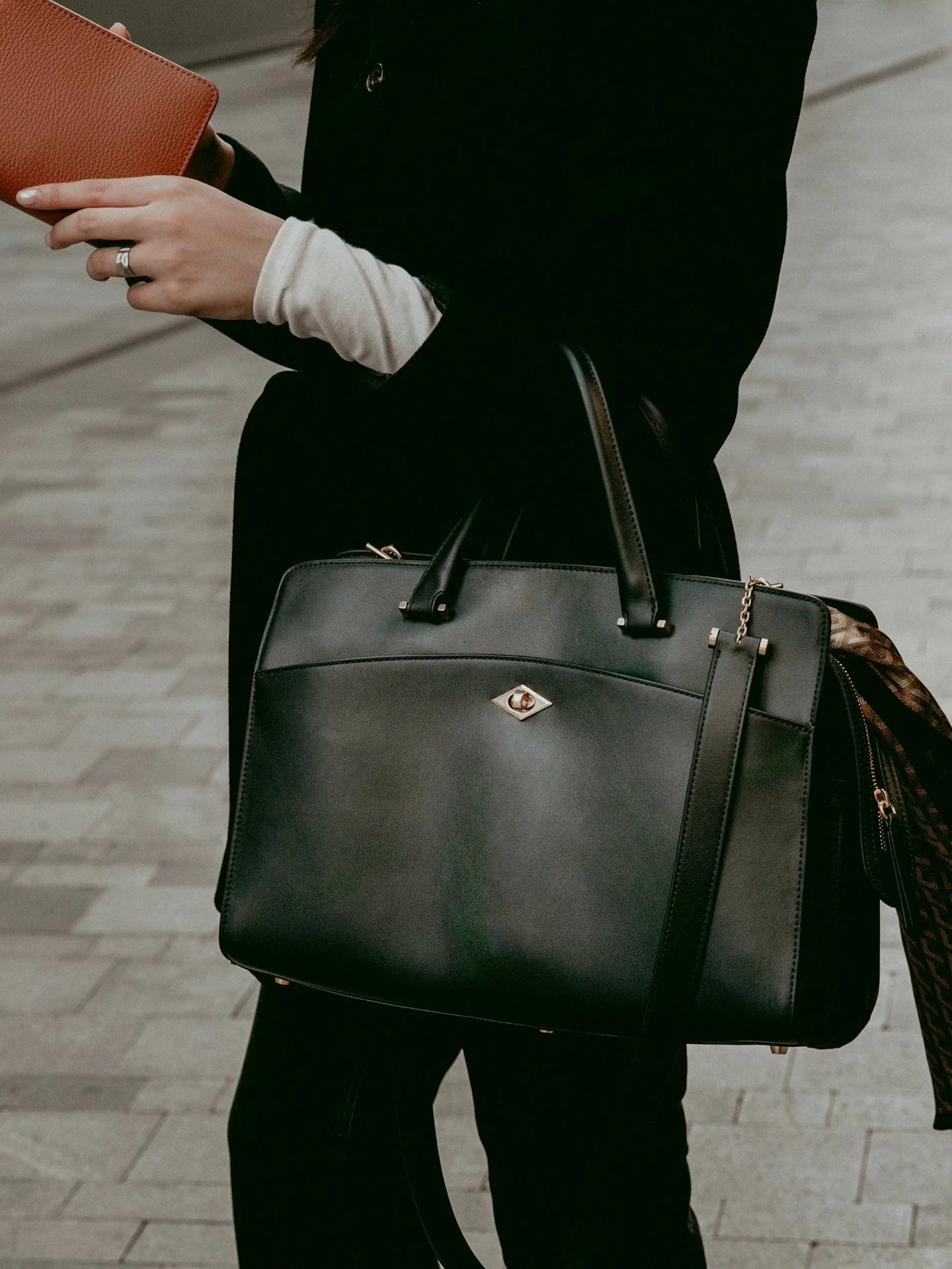 Structured Leather Tote - Image 2