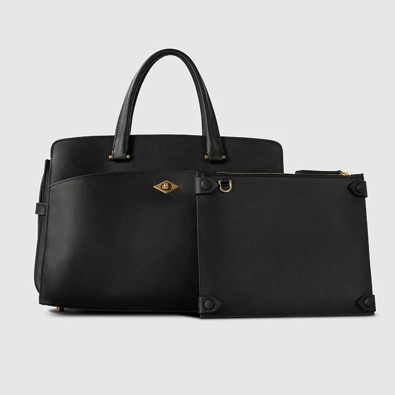 Structured Leather Tote - Image 3