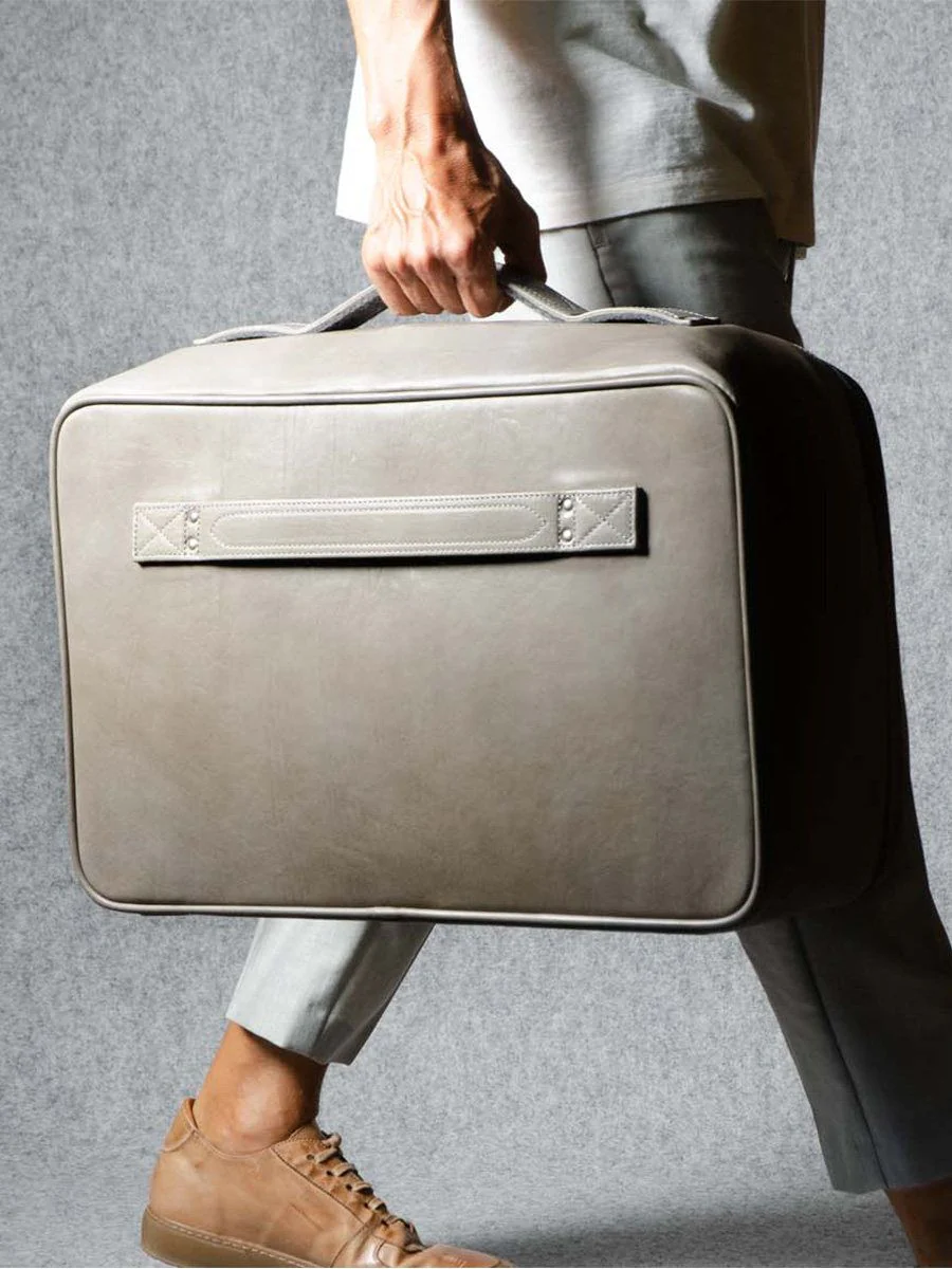 Structured Top-Grain Leather Travel Bag