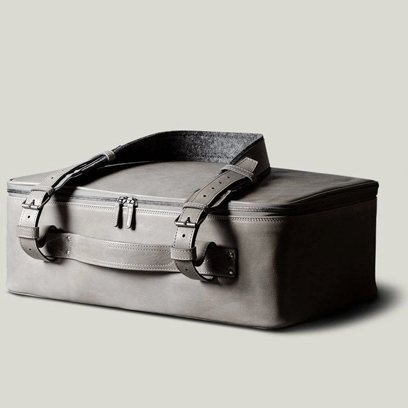 Structured Top-Grain Leather Travel Bag - Image 7