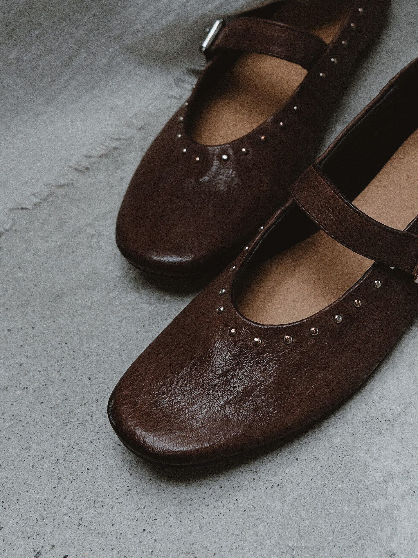 Studded Mary Jane Flats