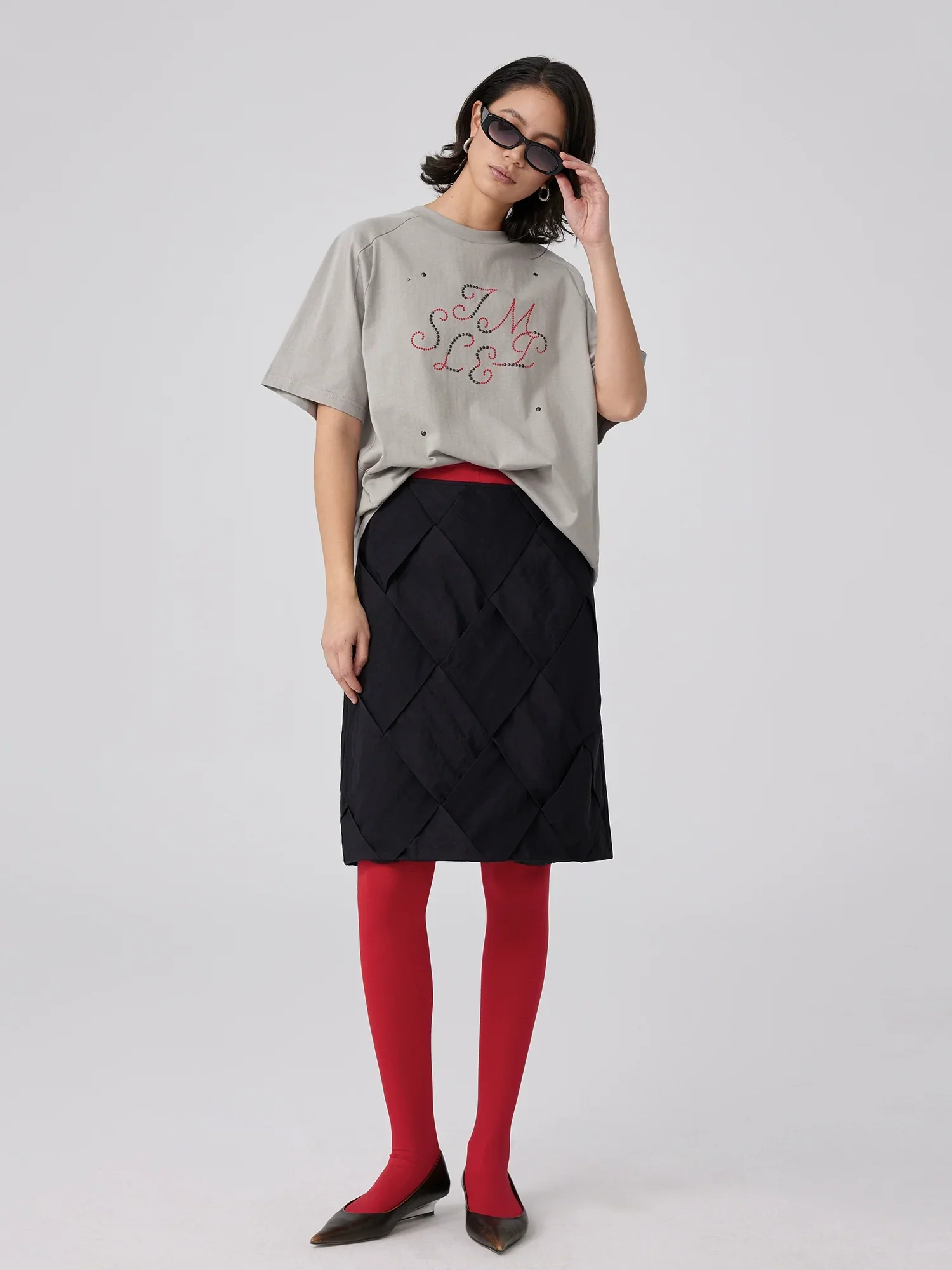 Studded Script Oversized T-Shirt - Image 2