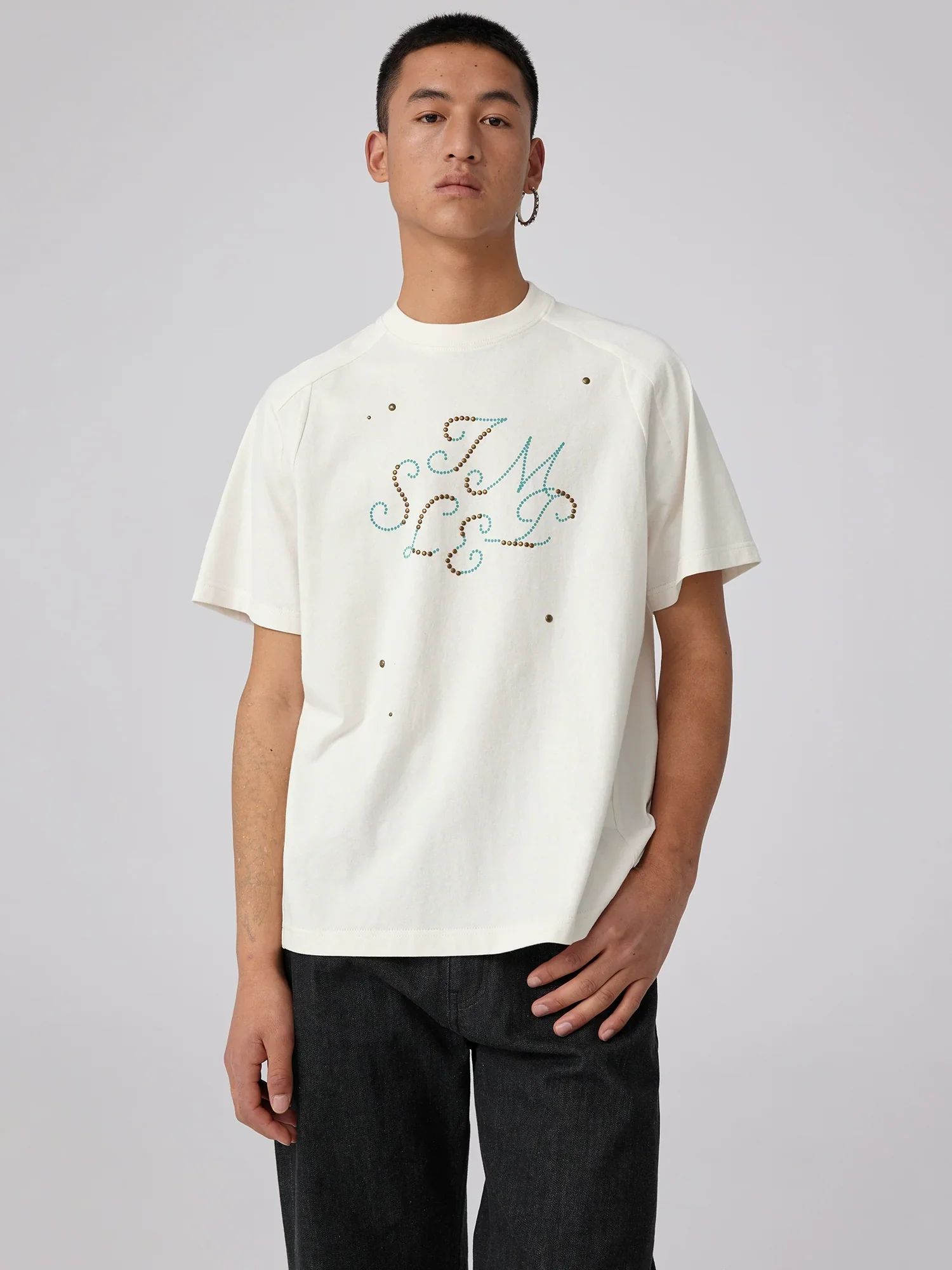 Studded Script Oversized T-Shirt - Image 3