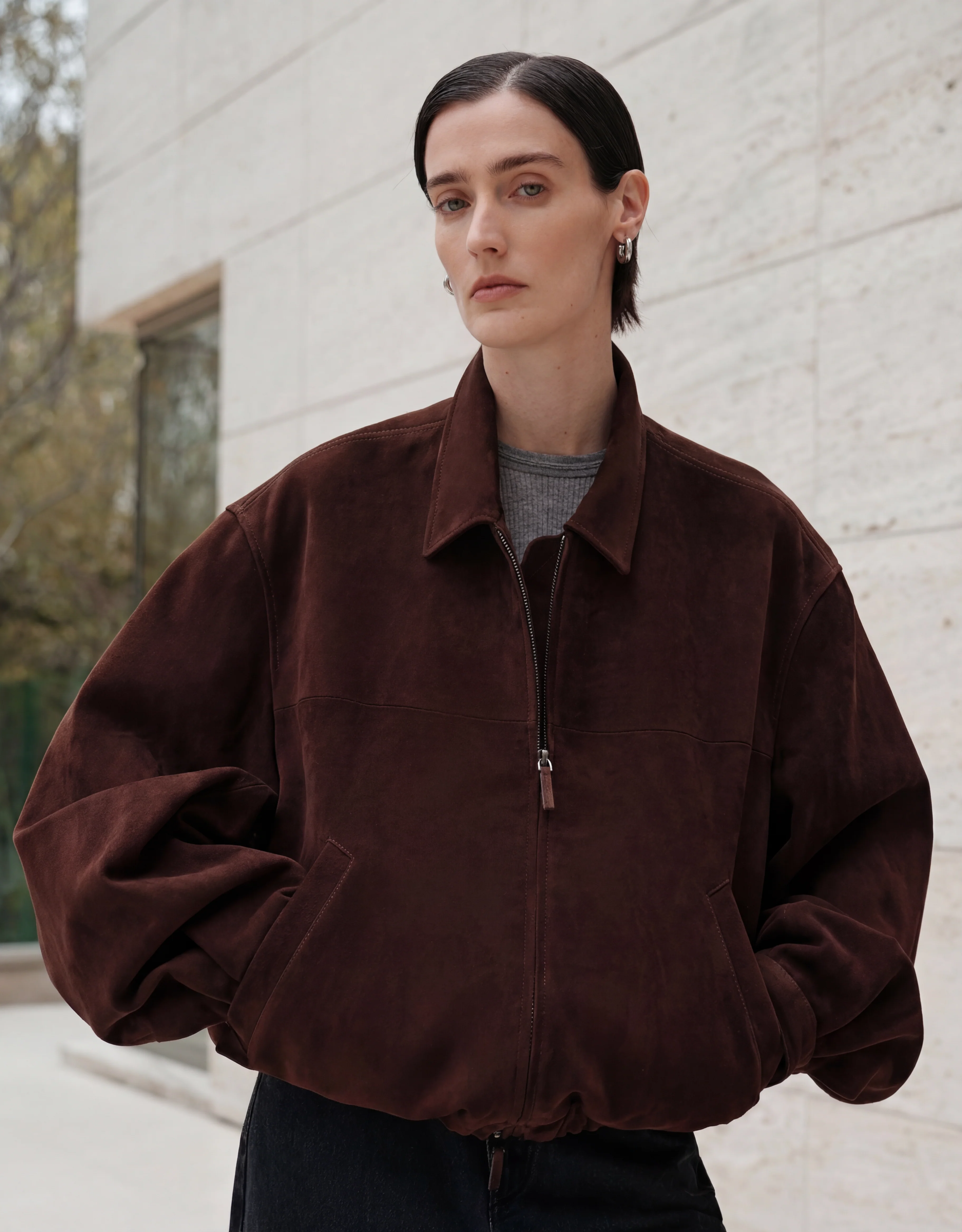 Suede Bomber Jacket - Image 5