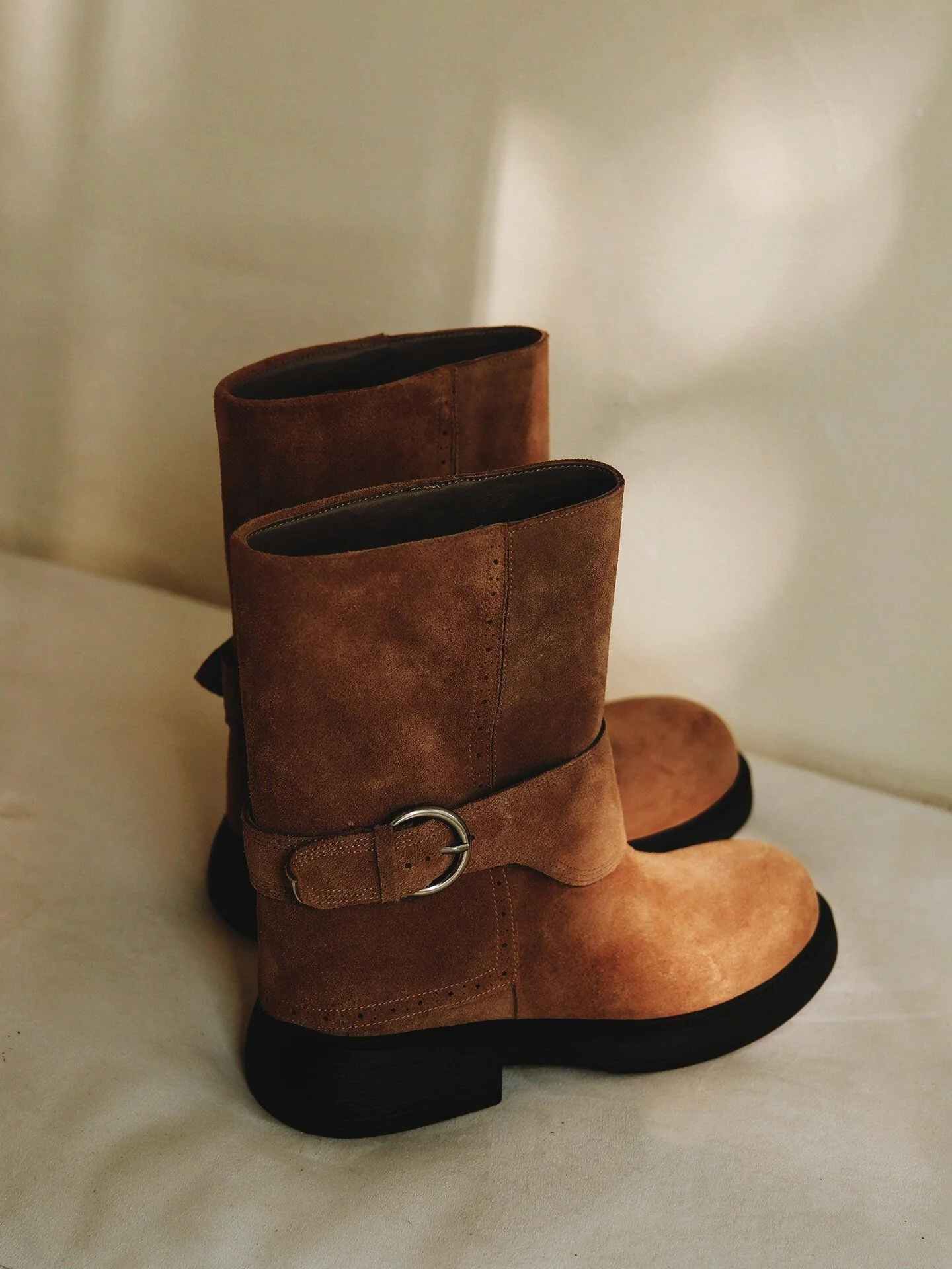 Suede Buckle Boots - Image 3