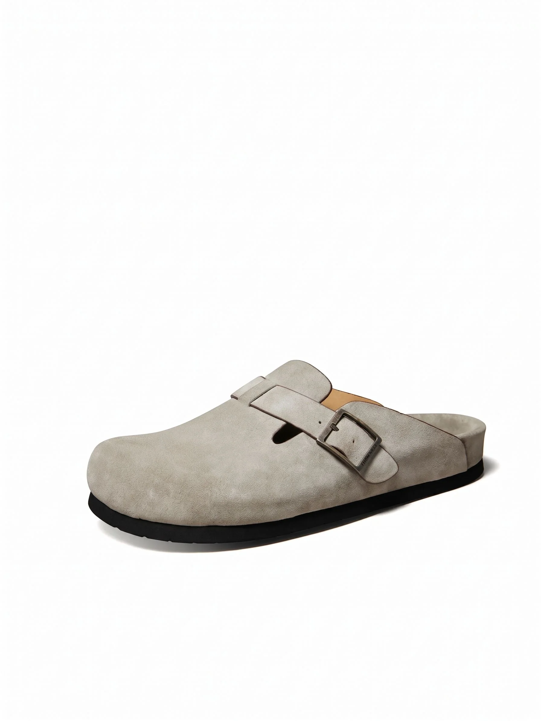 Suede Buckle Clogs