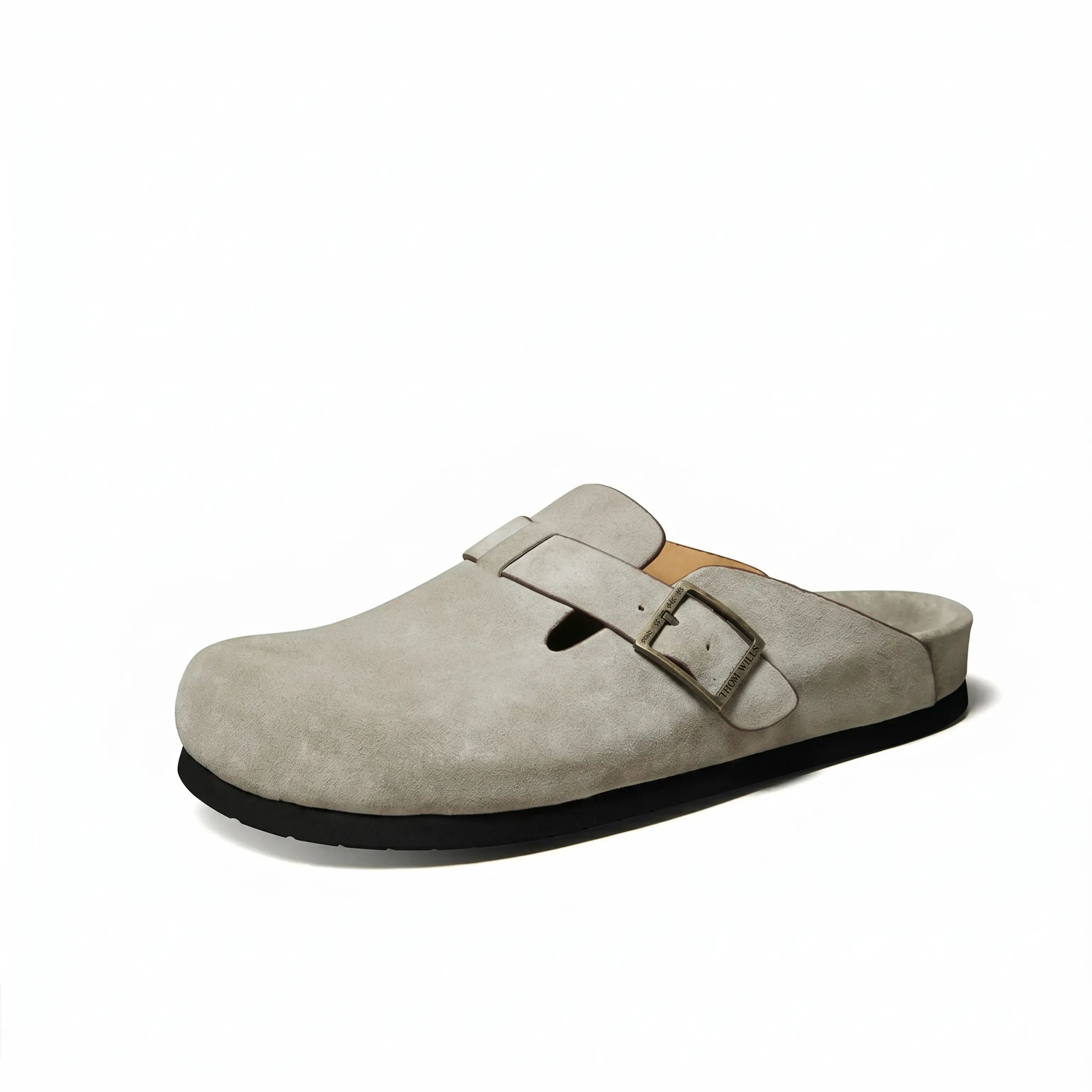 Suede Buckle Clogs - Image 3