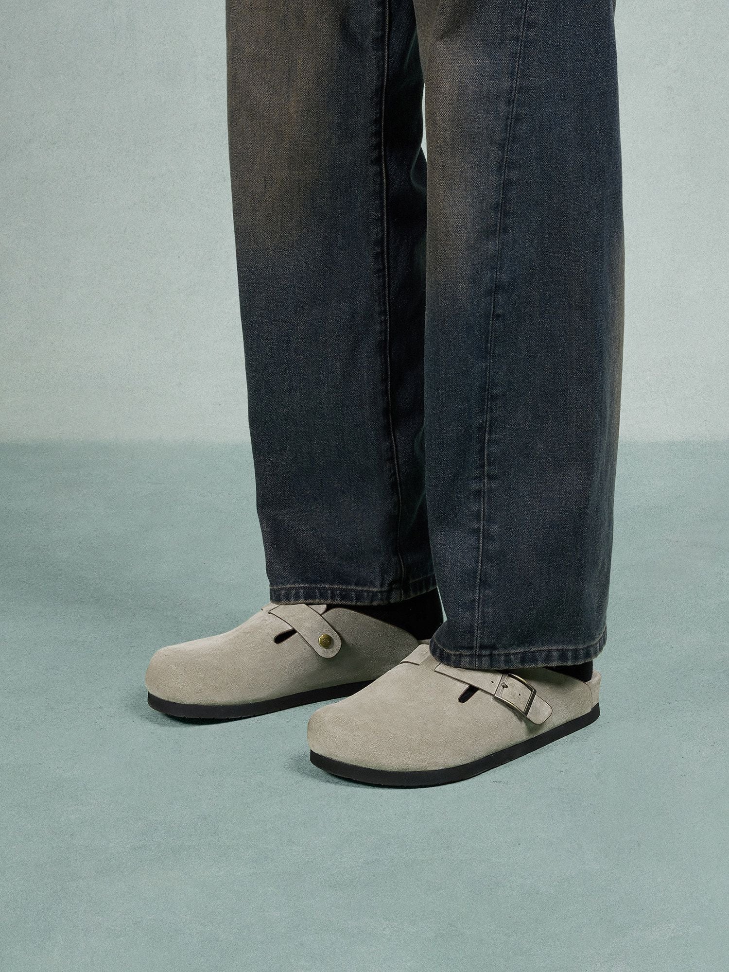 Suede Buckle Clogs - Image 6