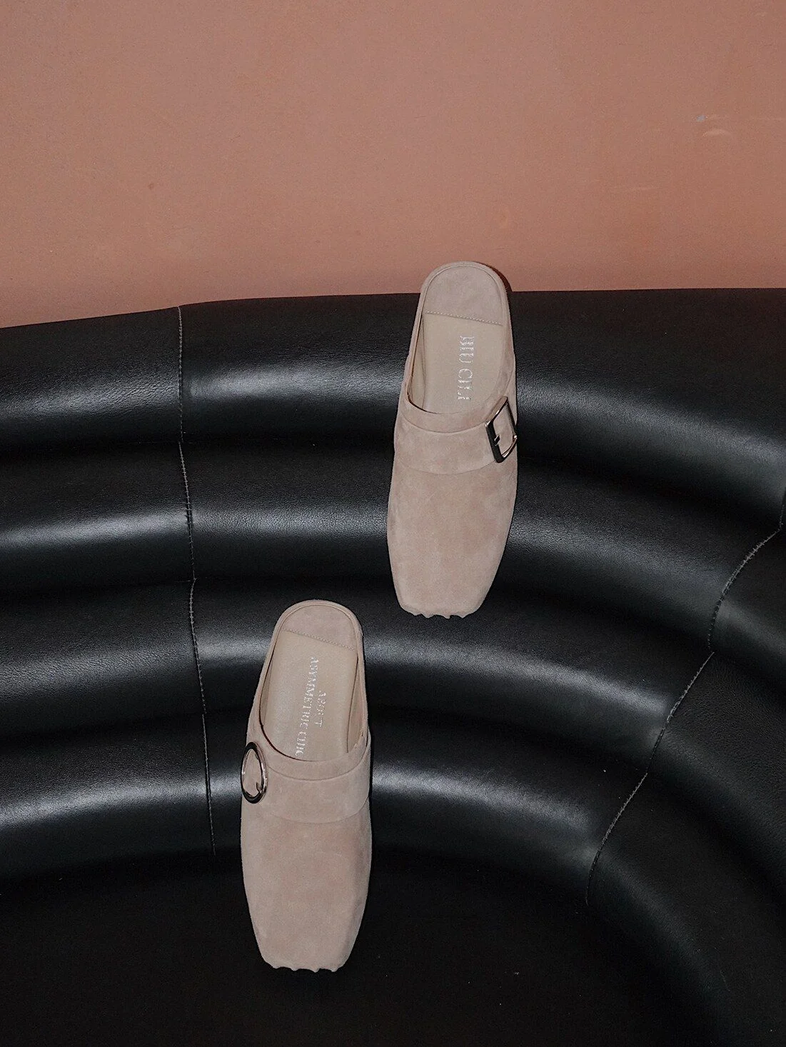 Suede Buckle Mules - Image 4