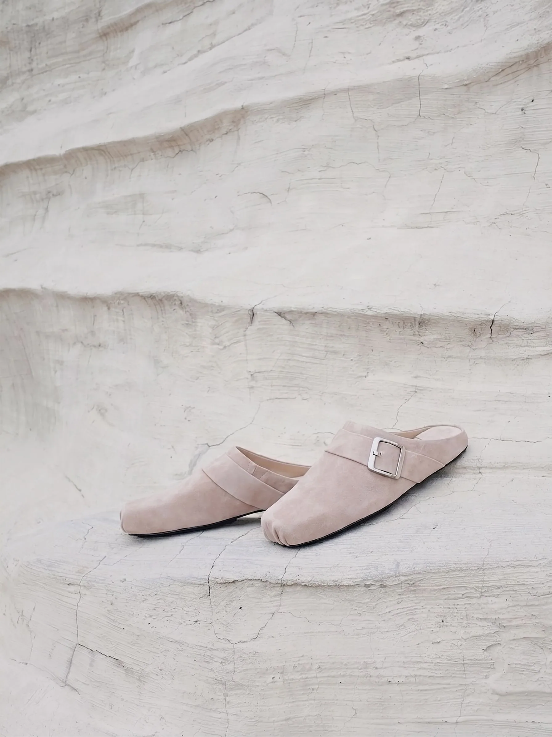 Suede Buckle Mules - Image 5