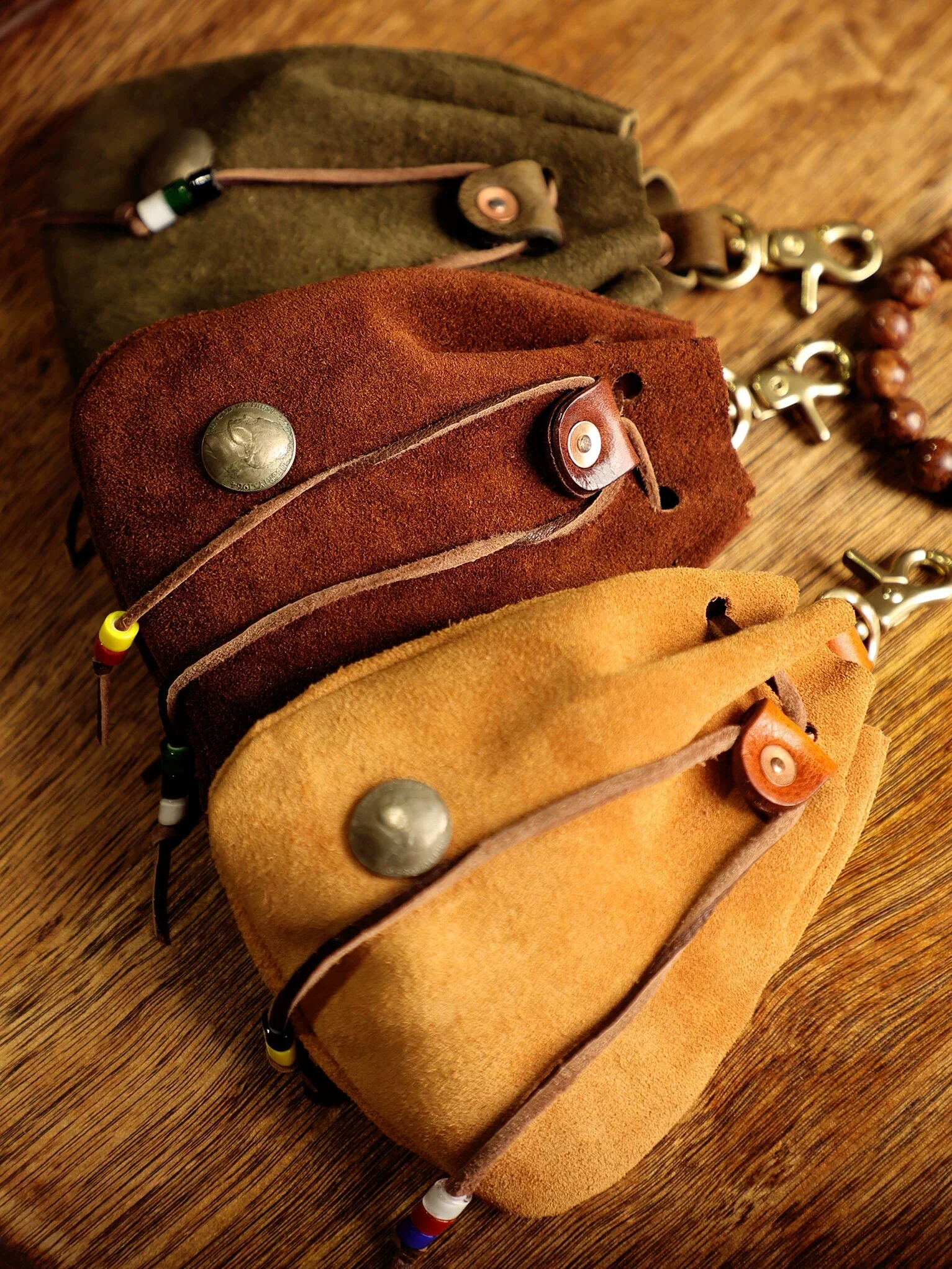 Suede Clip-On Drawstring Pouch - Image 7