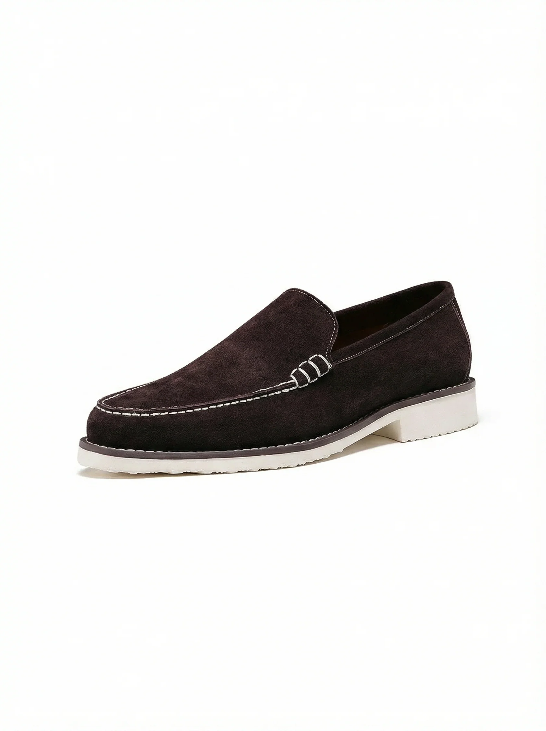 Suede Contrast-Stitch Loafers - Image 5