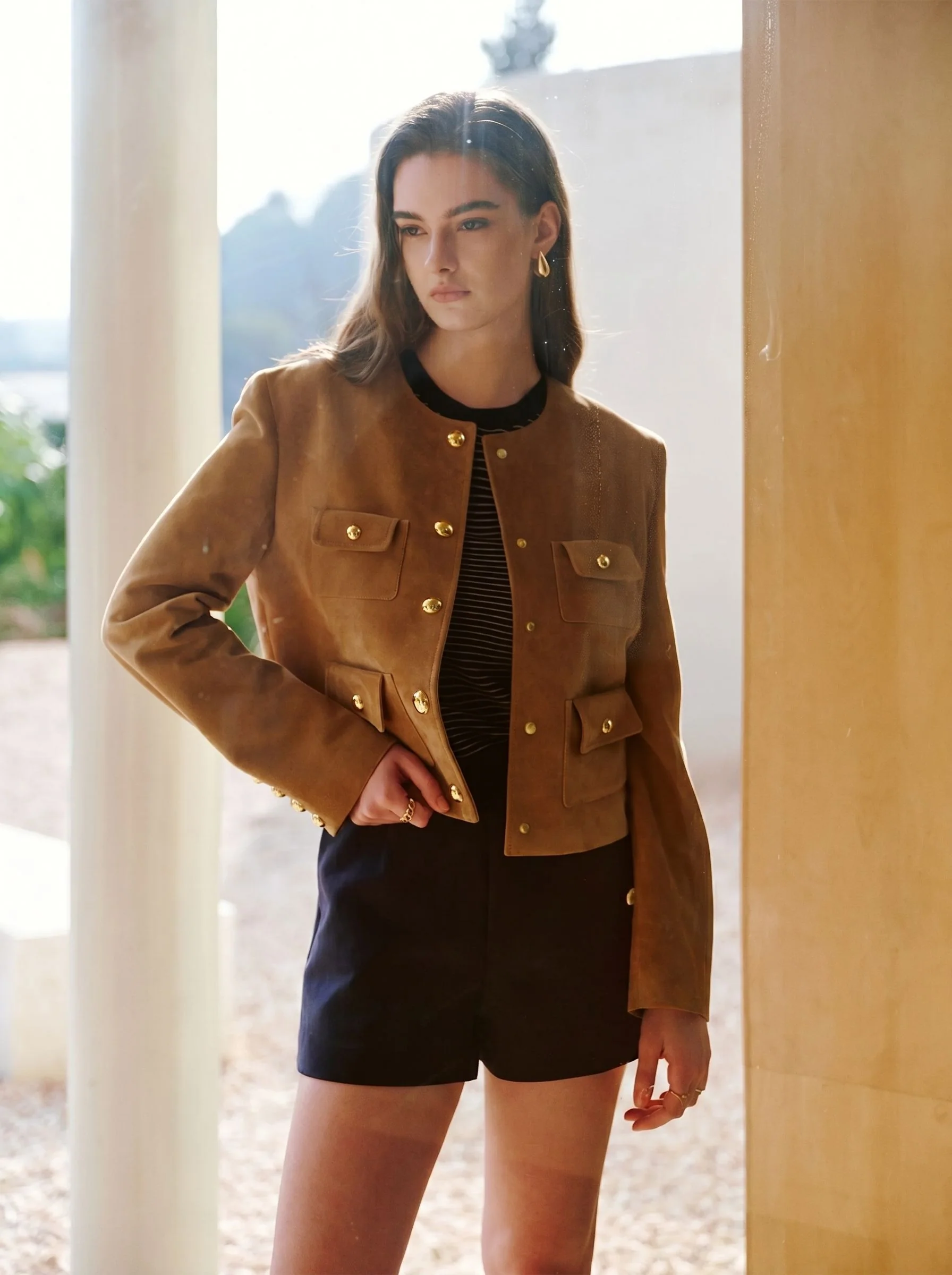 Suede Cropped Jacket
