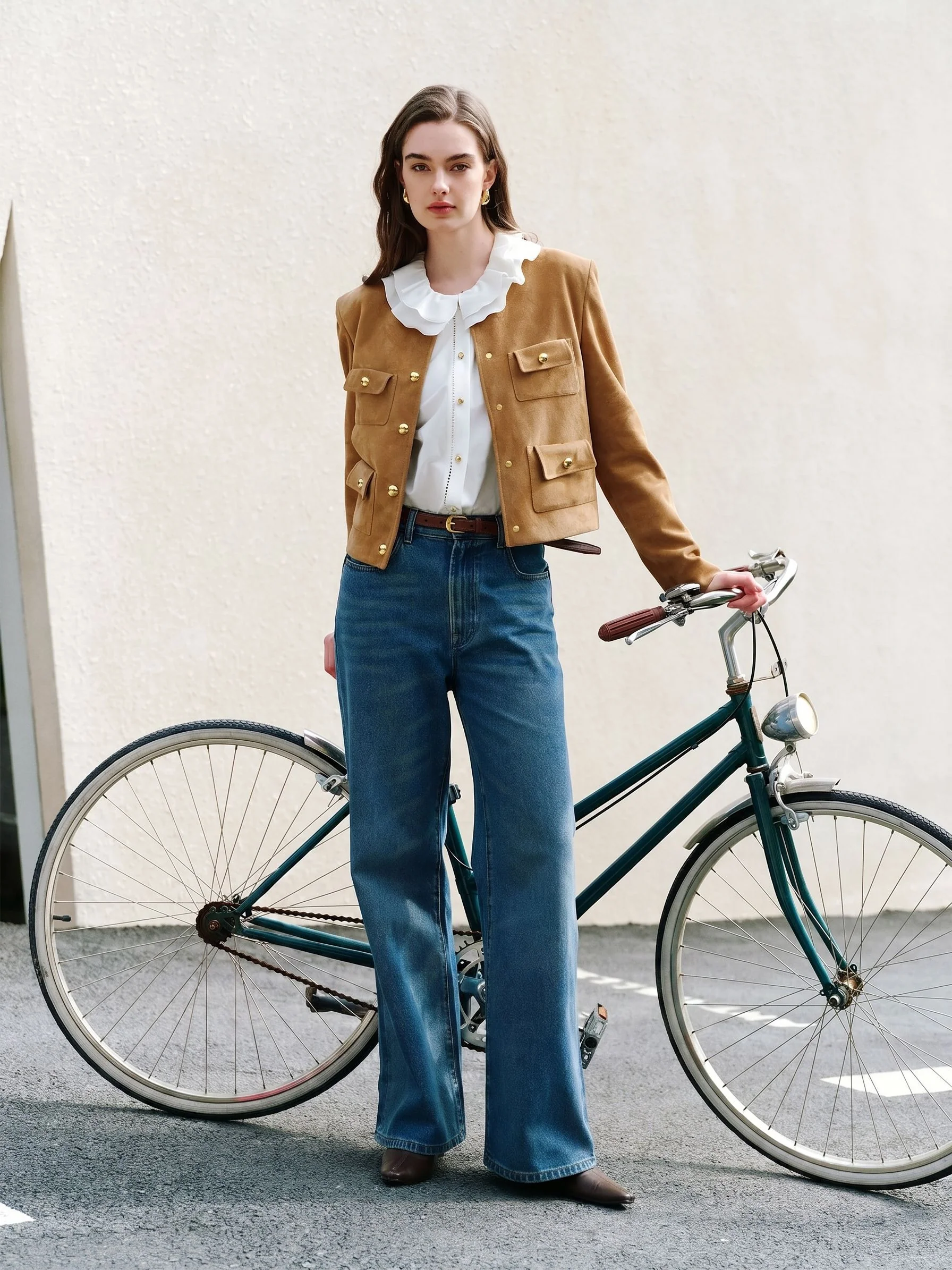Suede Cropped Jacket - Image 3