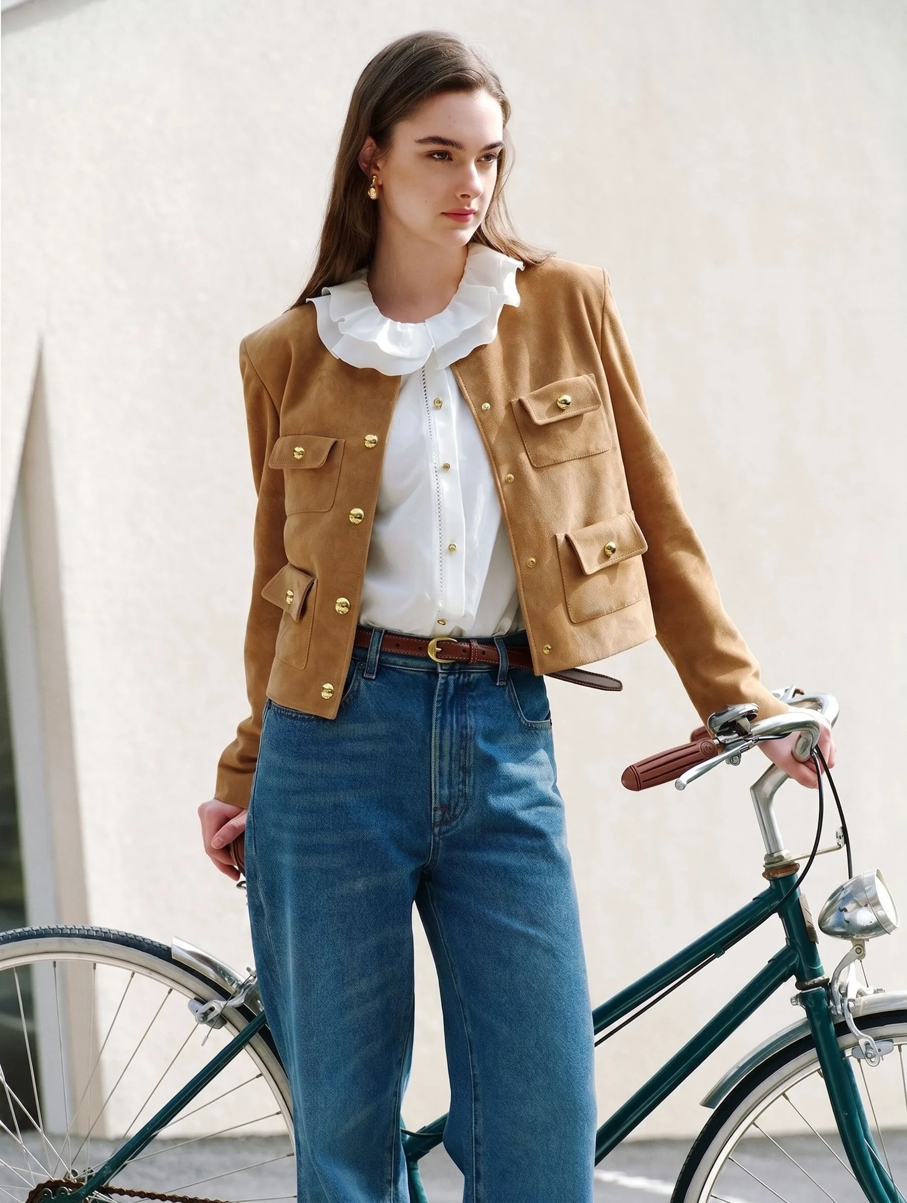 Suede Cropped Jacket - Image 6