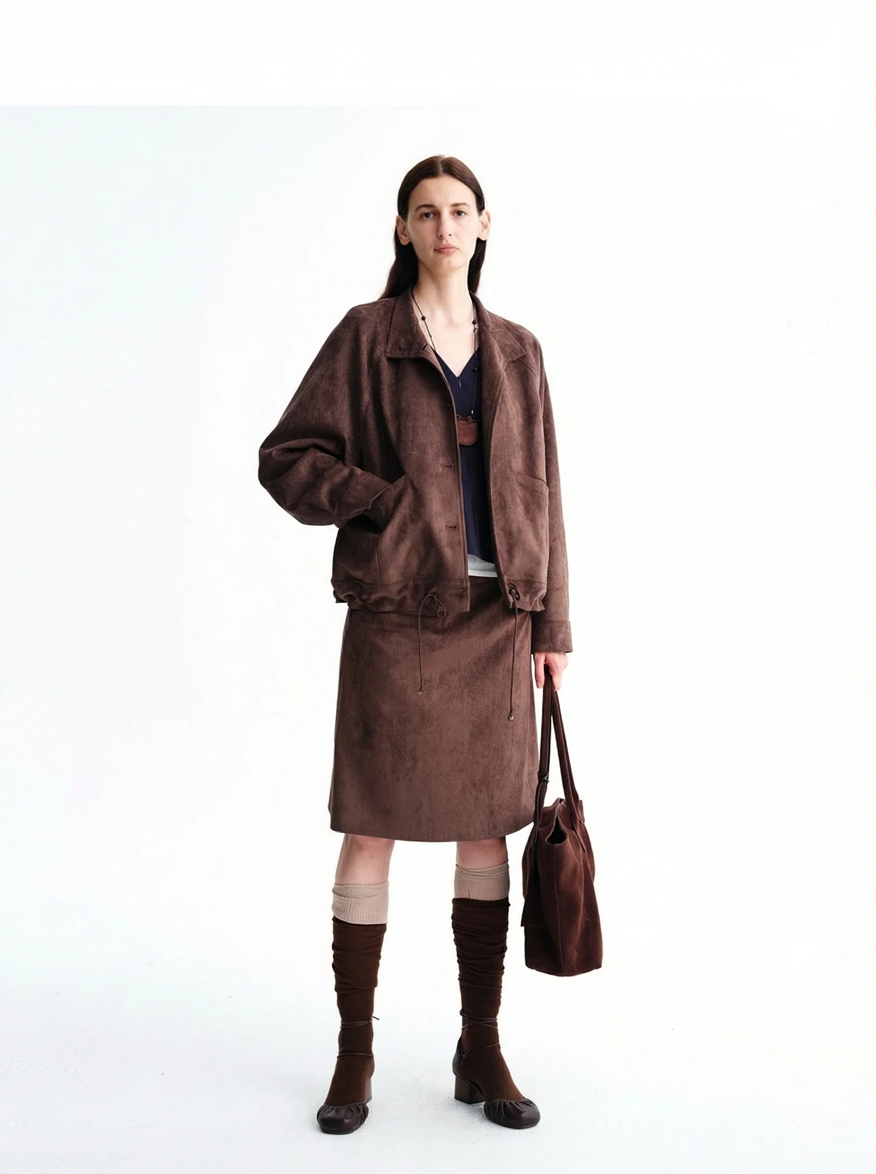 Suede-Effect A-Line Skirt - Image 3