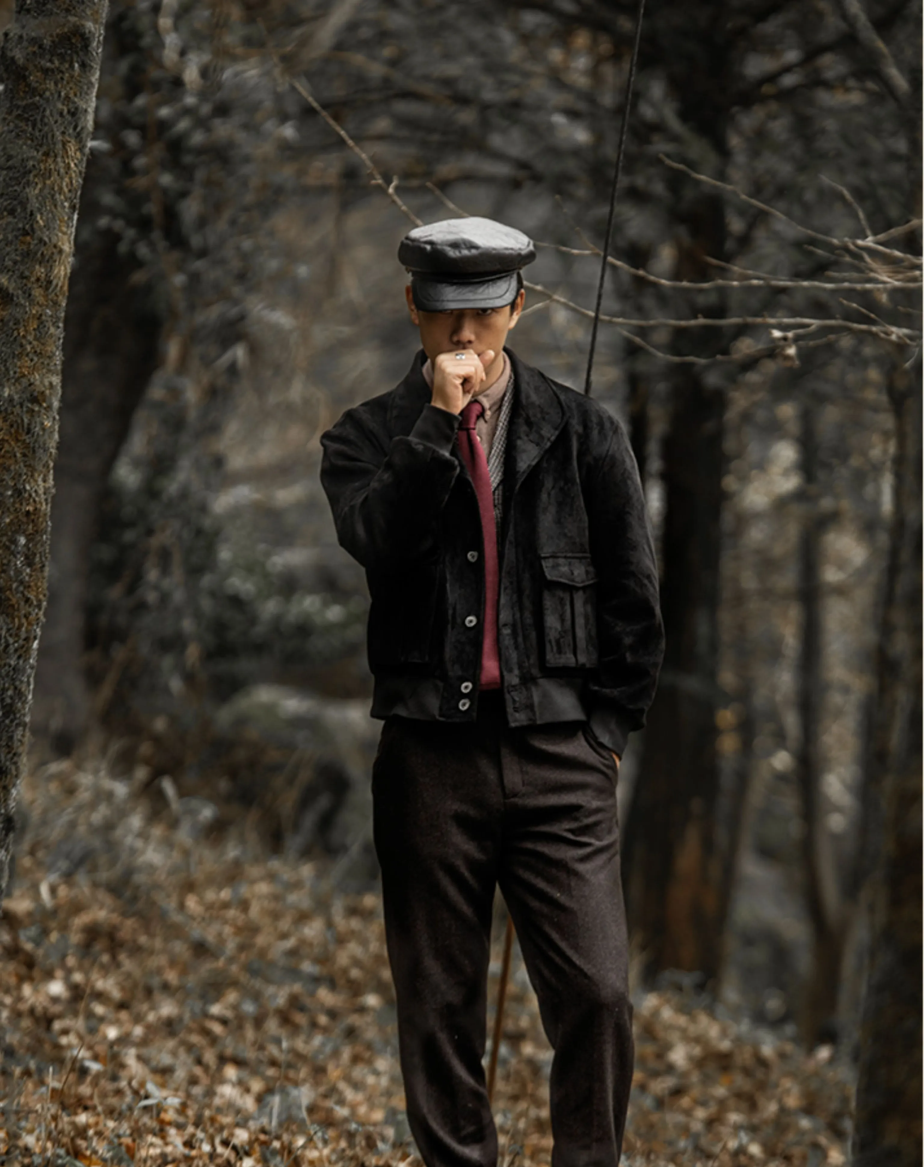 Suede-Effect Utility Bomber Jacket - Image 3