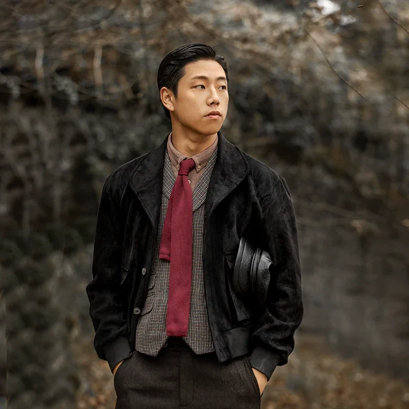 Suede-Effect Utility Bomber Jacket - Image 4