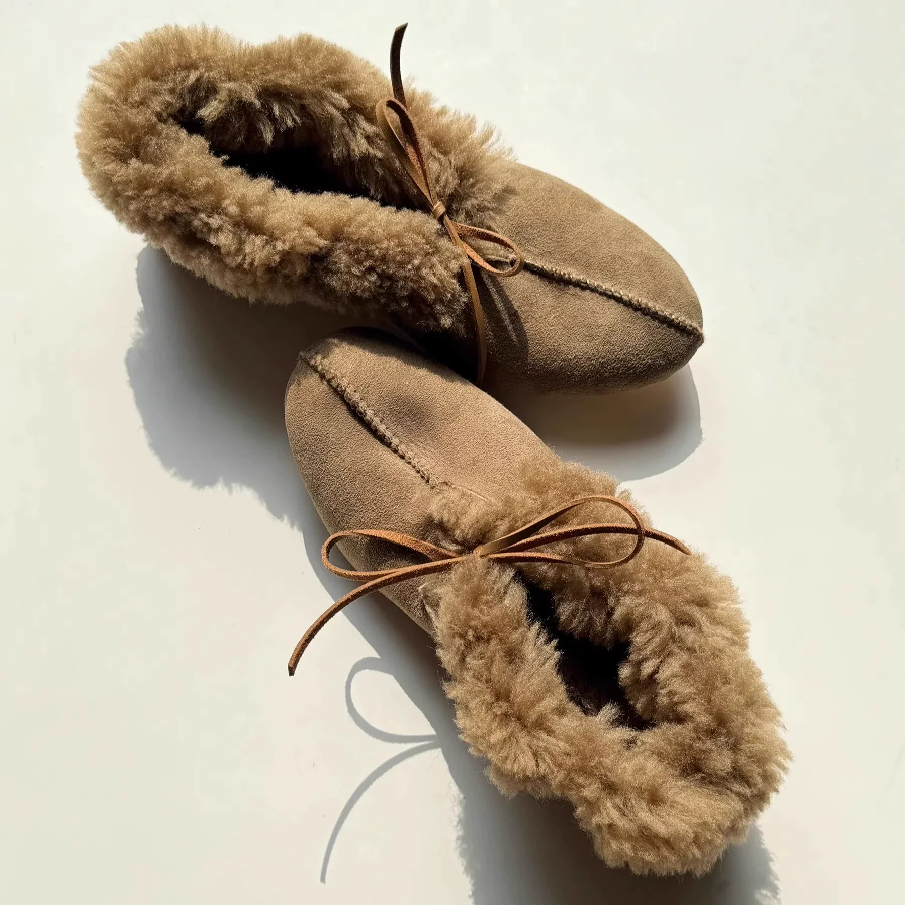 Suede Fur-Lined Slippers - Image 2