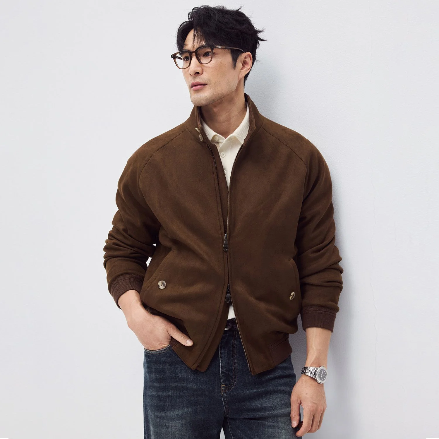Suede Harrington Jacket - Image 5