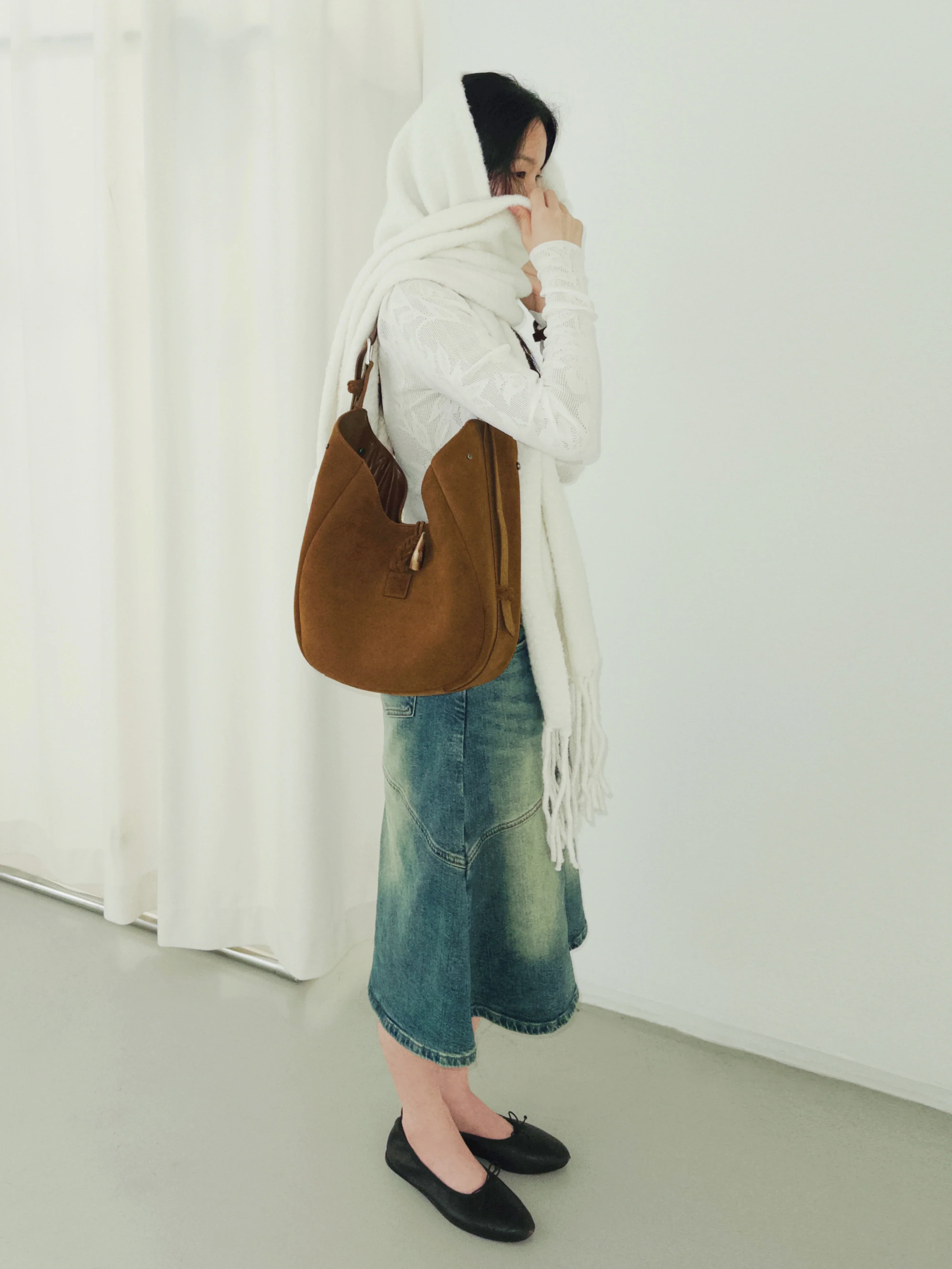 Suede Hobo Bag - Image 3
