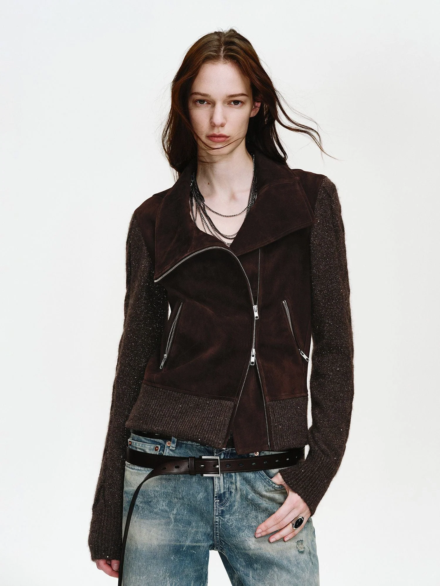 Suede Knit Moto Jacket - Image 3