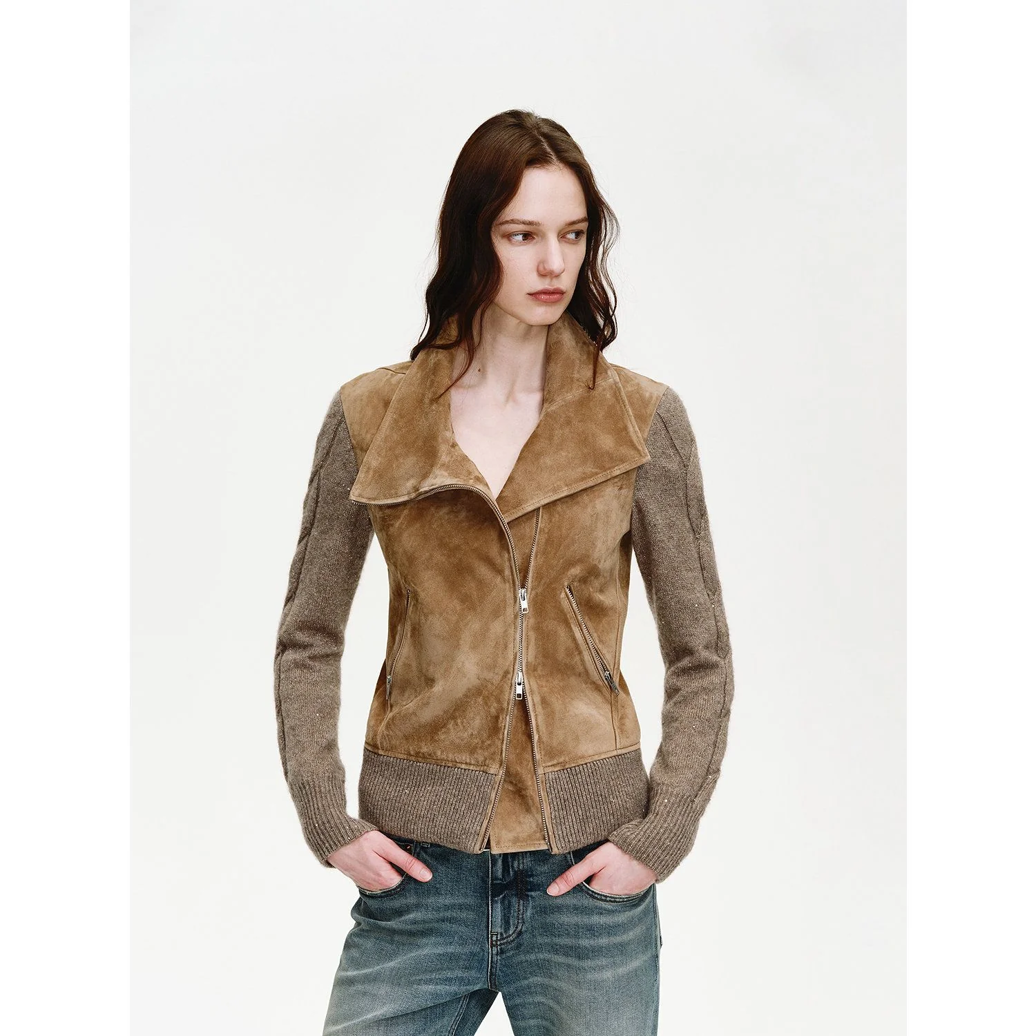 Suede Knit Moto Jacket - Image 7
