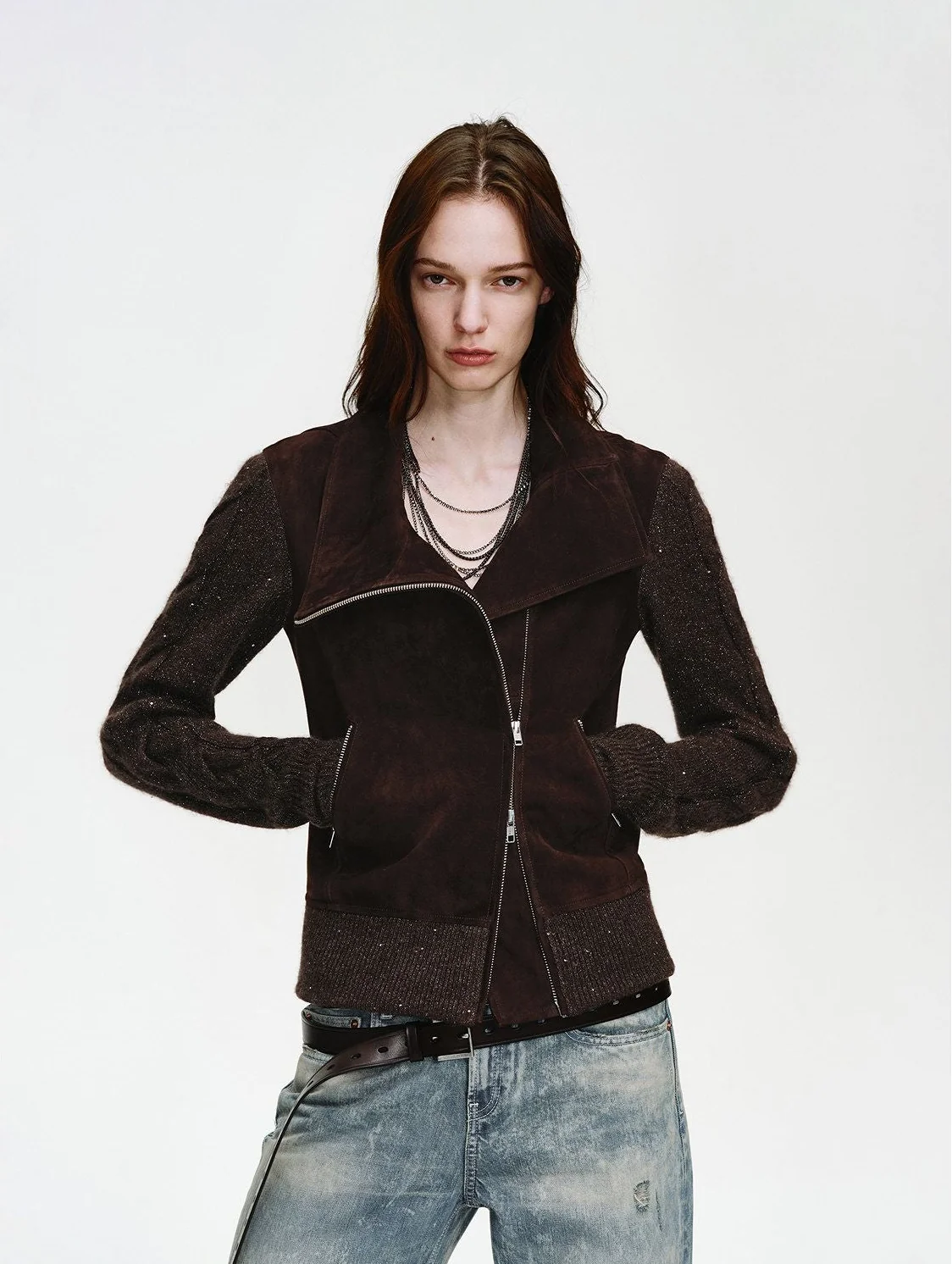 Suede Knit Moto Jacket - Image 8