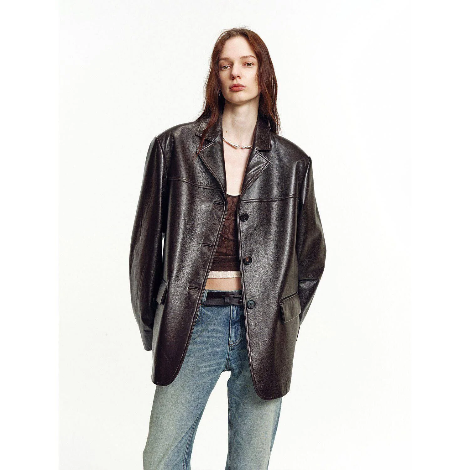 Suede Leather Blazer - Image 9