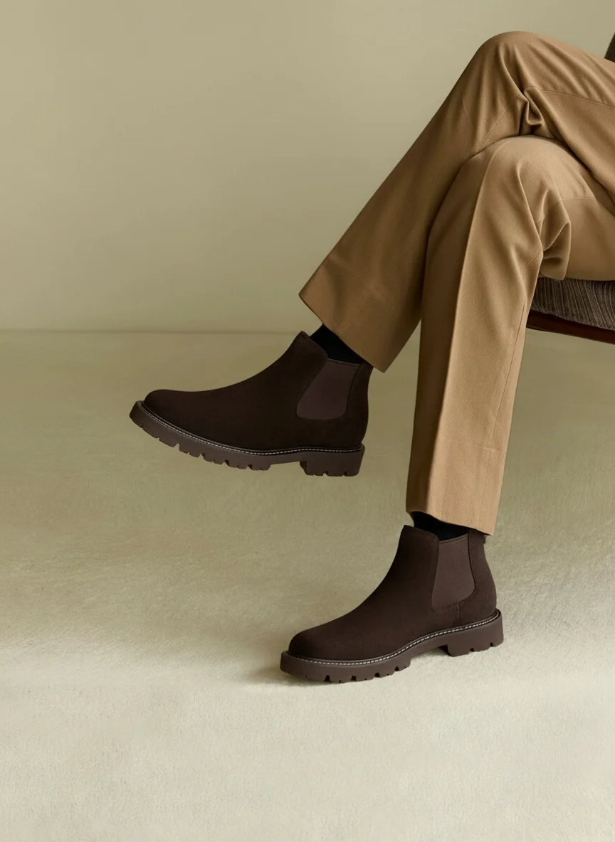 Suede Lug Chelsea Boots - Image 5