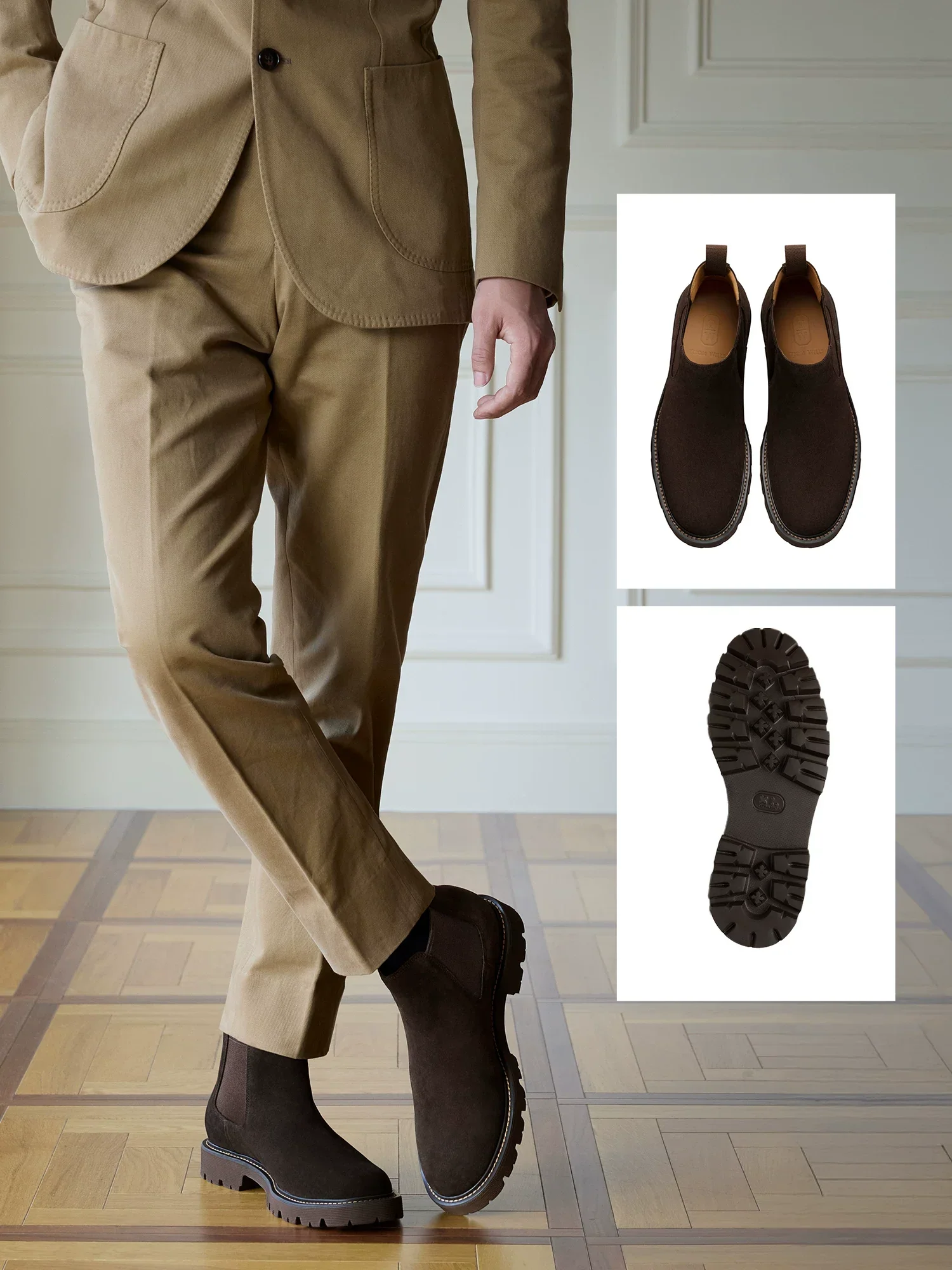 Suede Lug Chelsea Boots - Image 6