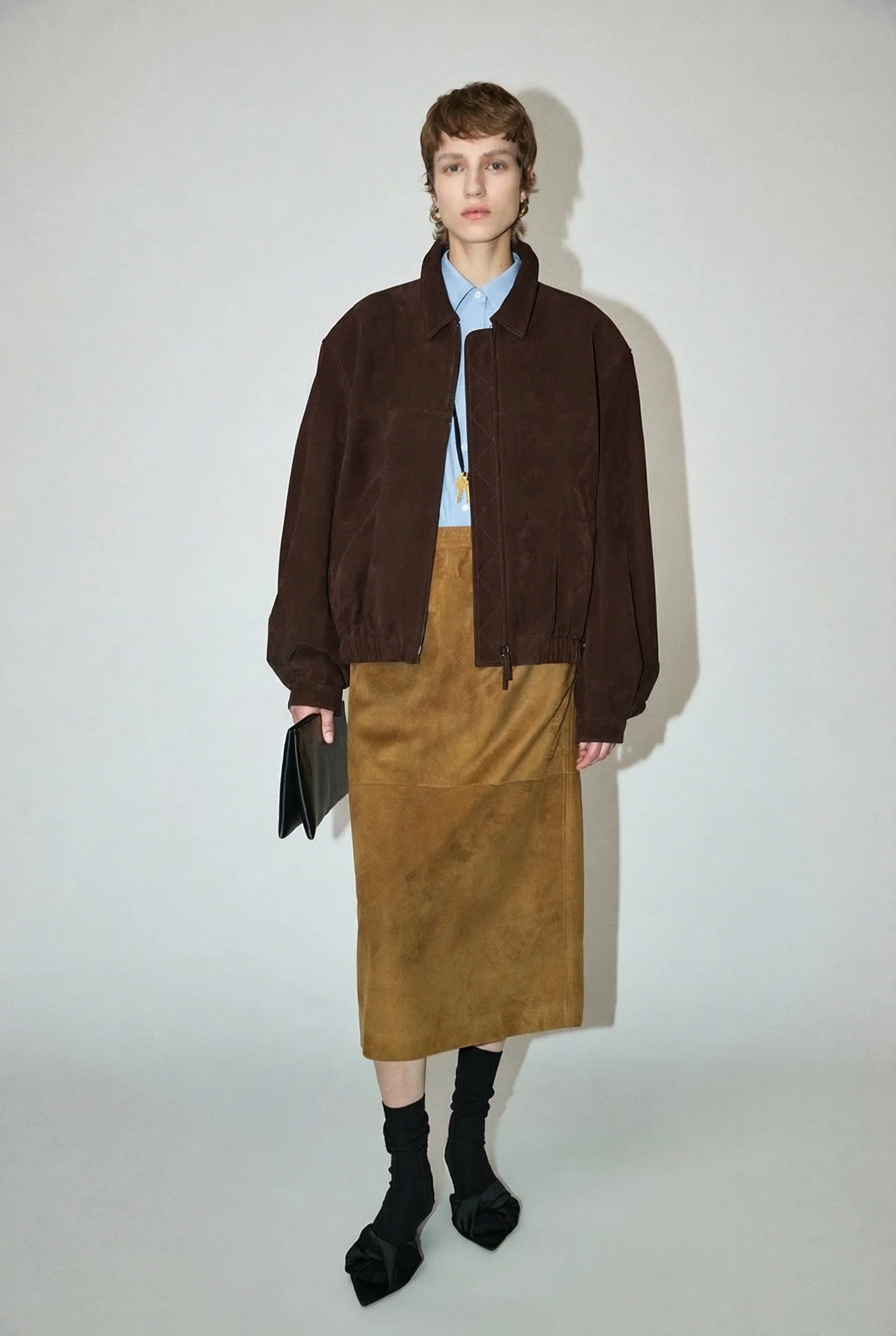 Suede Midi Skirt