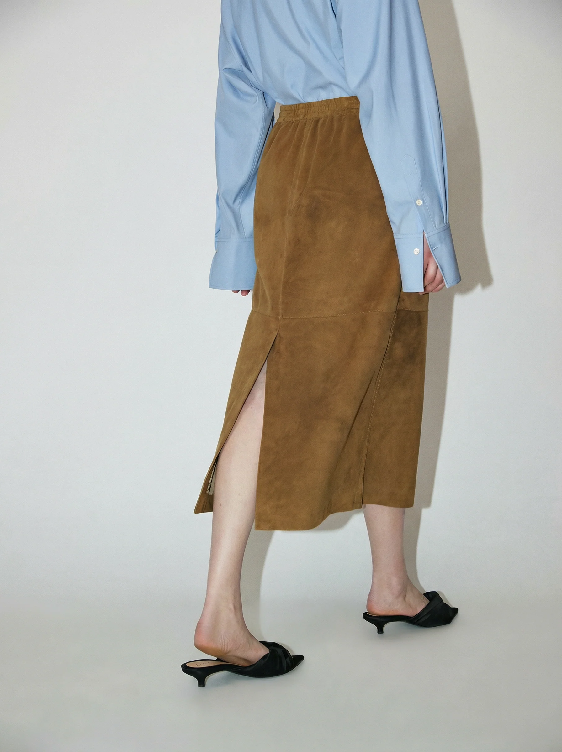 Suede Midi Skirt - Image 4