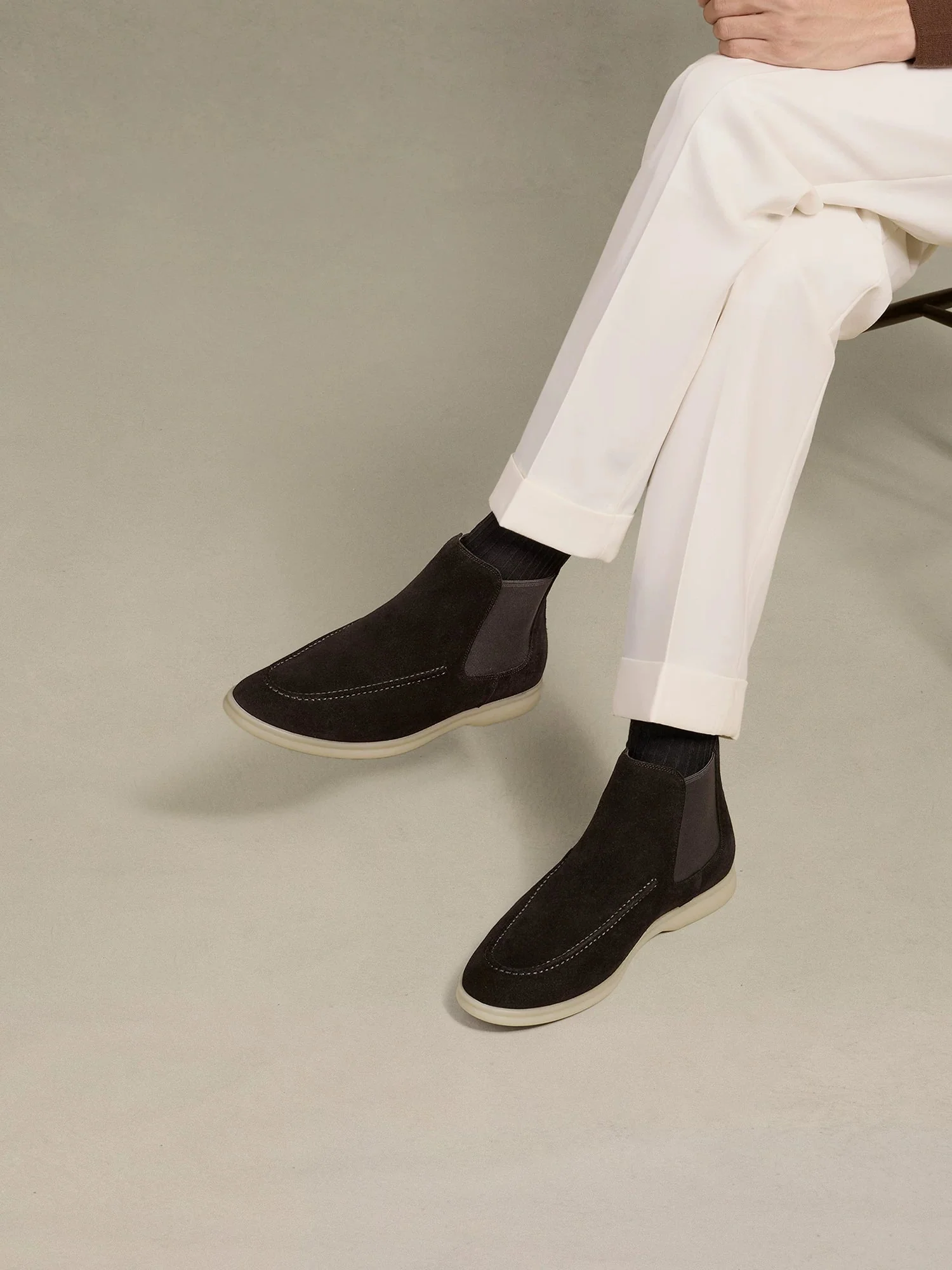 Suede Moc-Toe Chelsea Boots - Image 7
