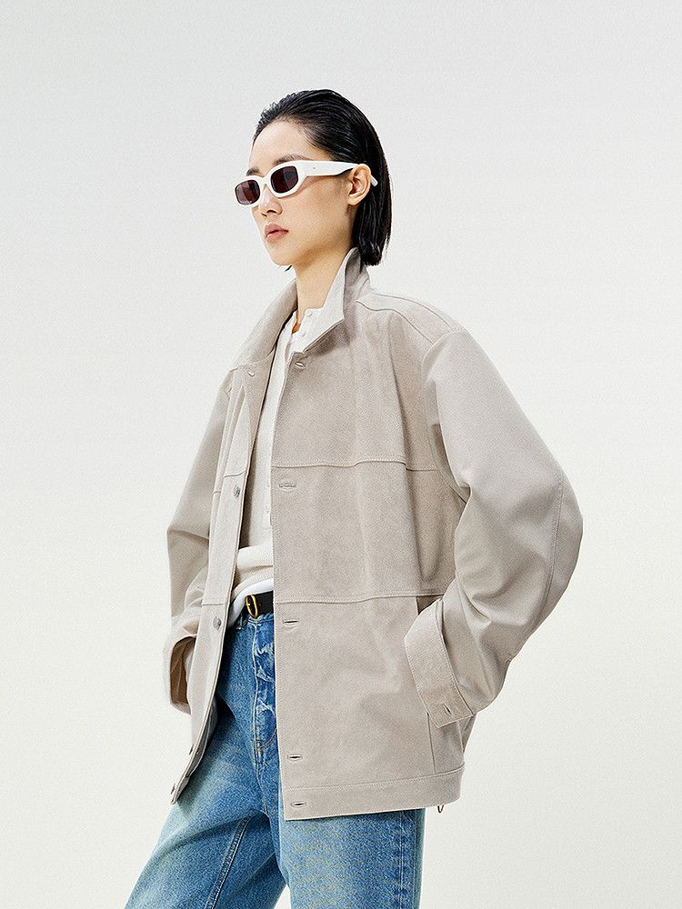 Suede-Panel Jacket