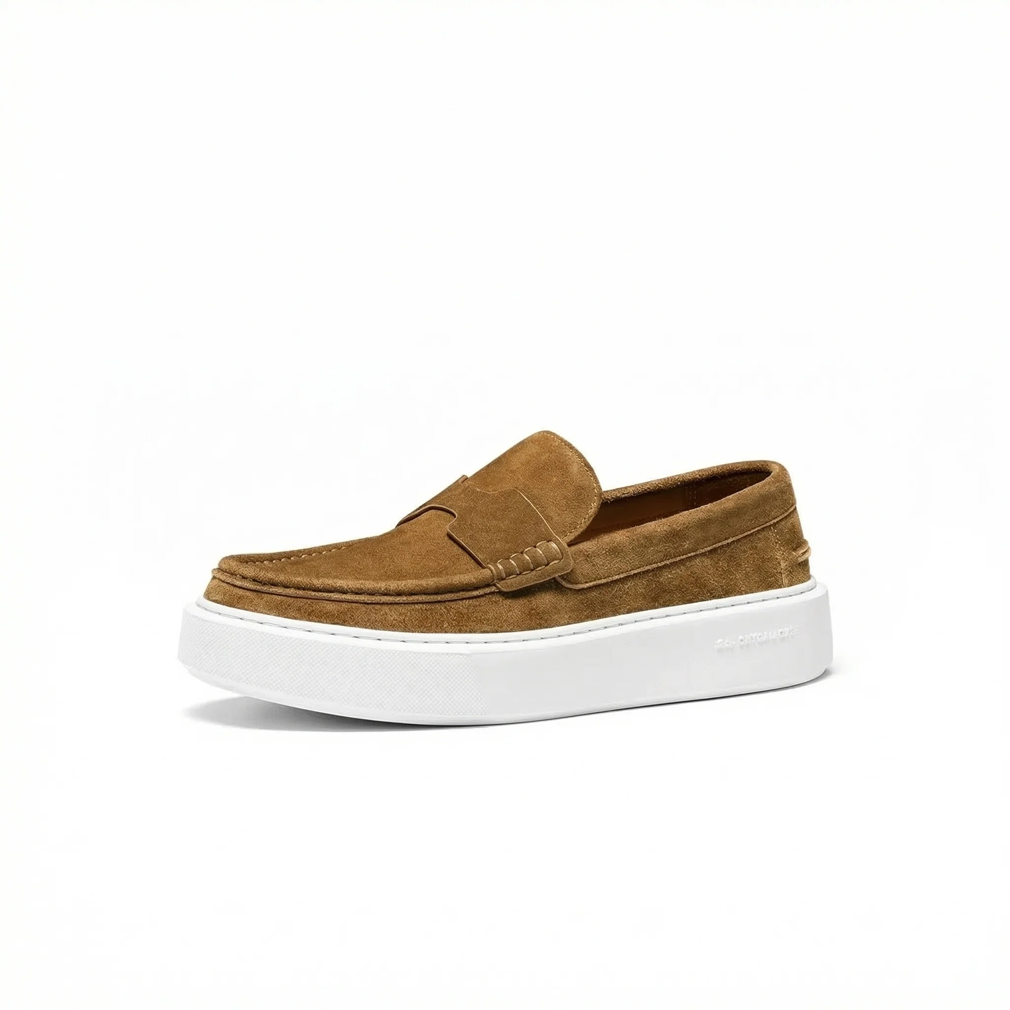 Suede Platform Slip-On Loafers